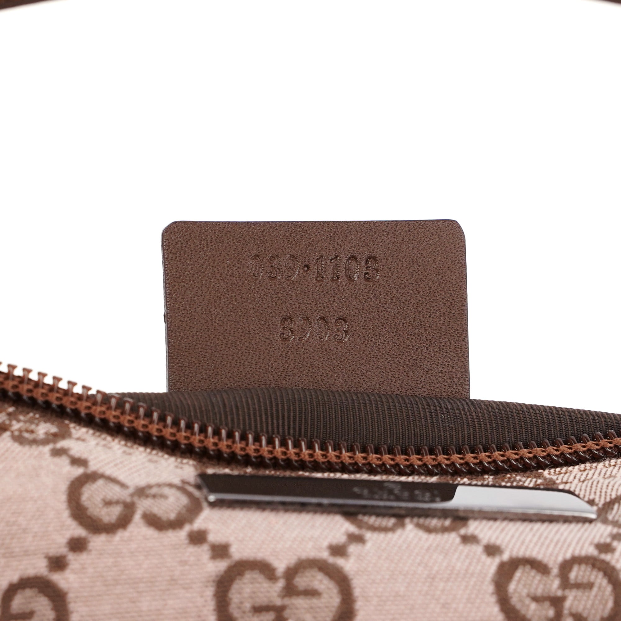 0391103 Beige Brown GG Boat Pochette