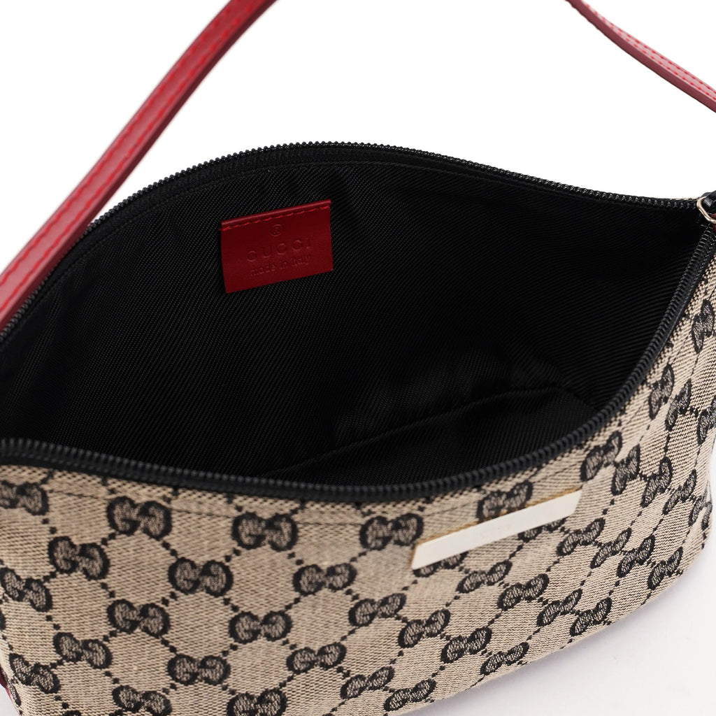 0391103 Beige Red GG Boat Pochette