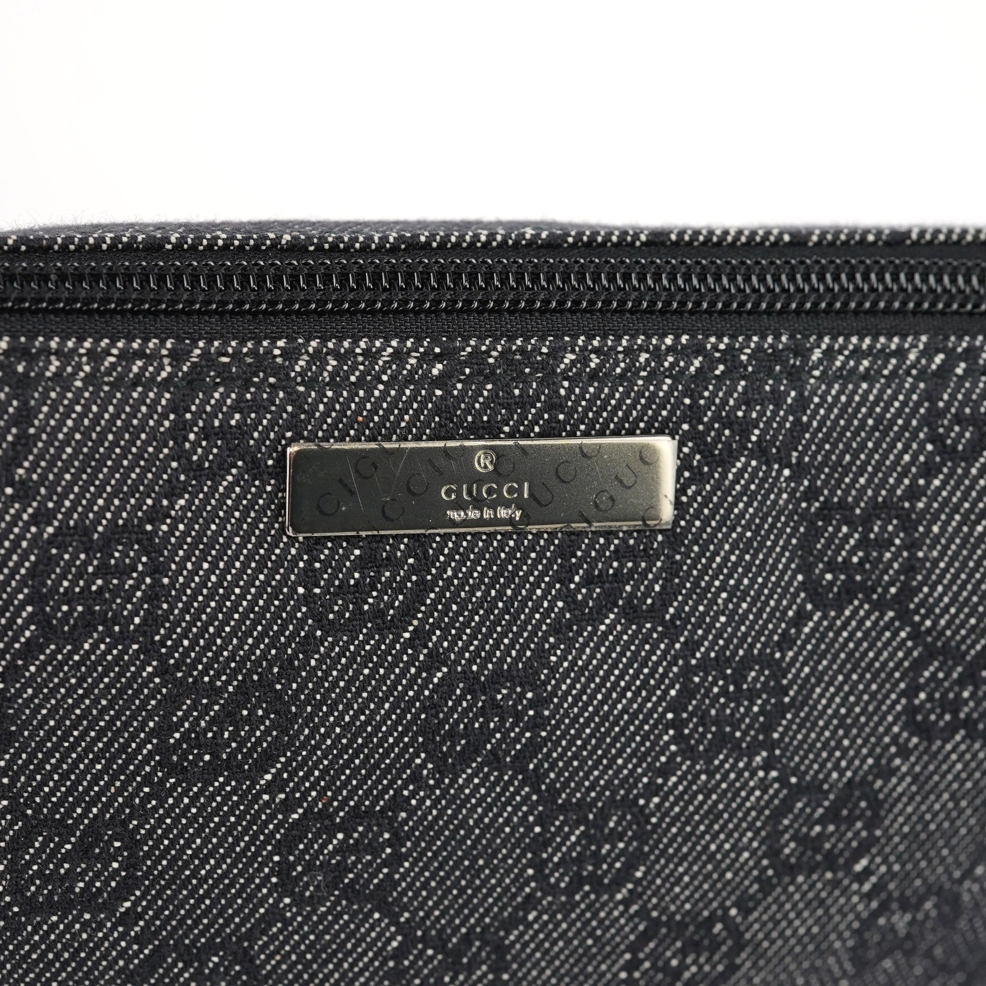 07198 Anthracite Denim GG Boat Pochette