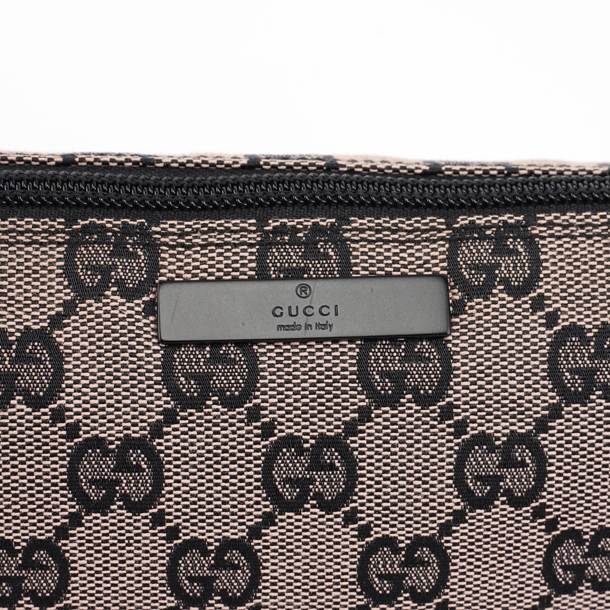 07198 Beige Black GG Boat Pochette