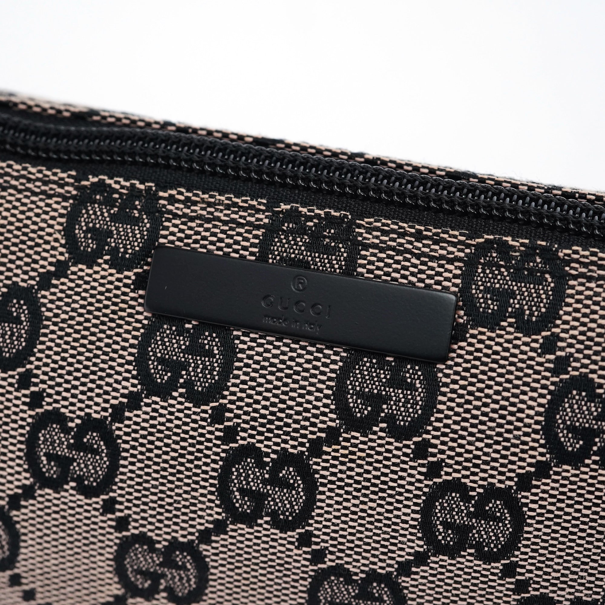 07198 Beige Black GG Boat Pochette