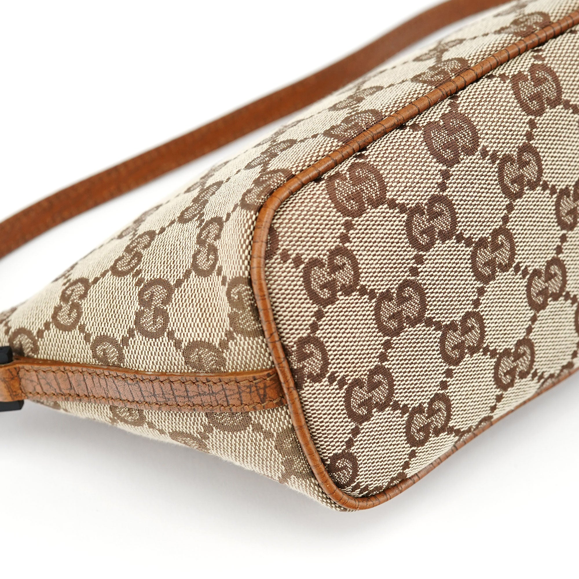 07198 Beige Brown GG Boat Pochette