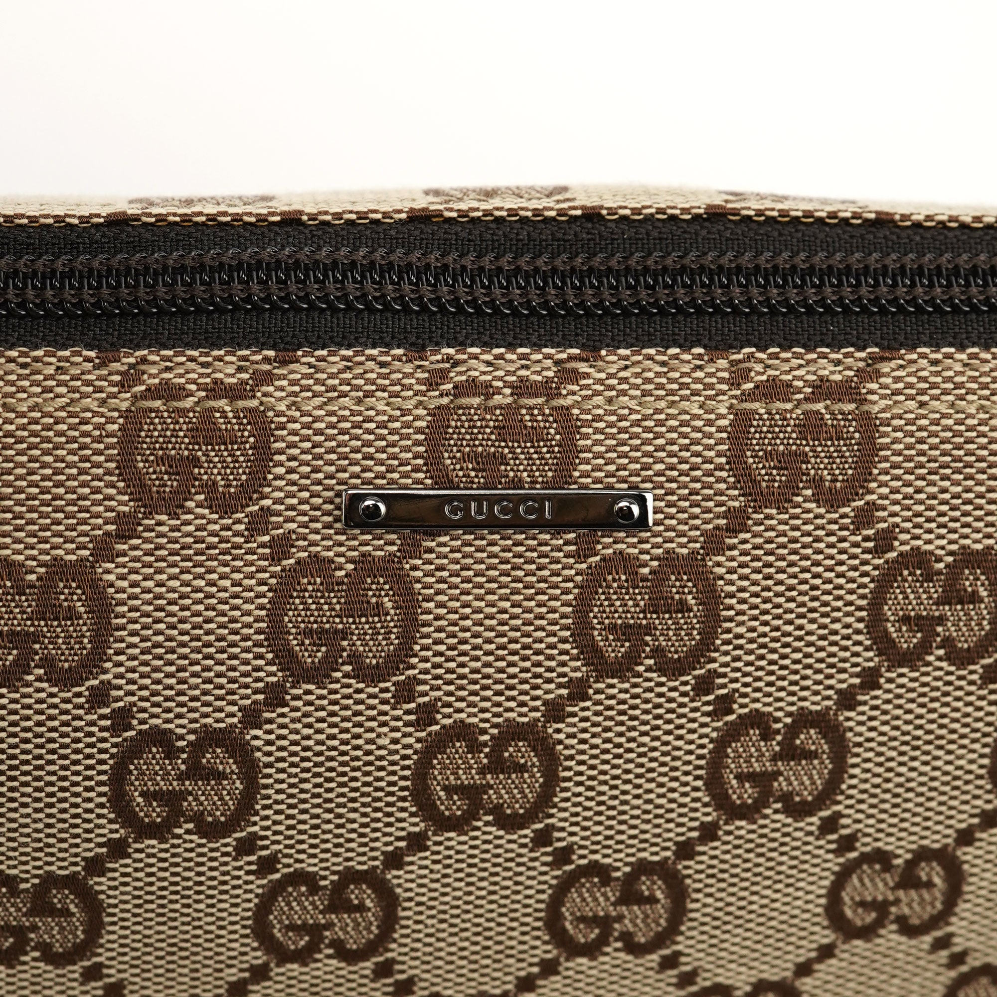 07198 Beige Brown GG Boat Pochette