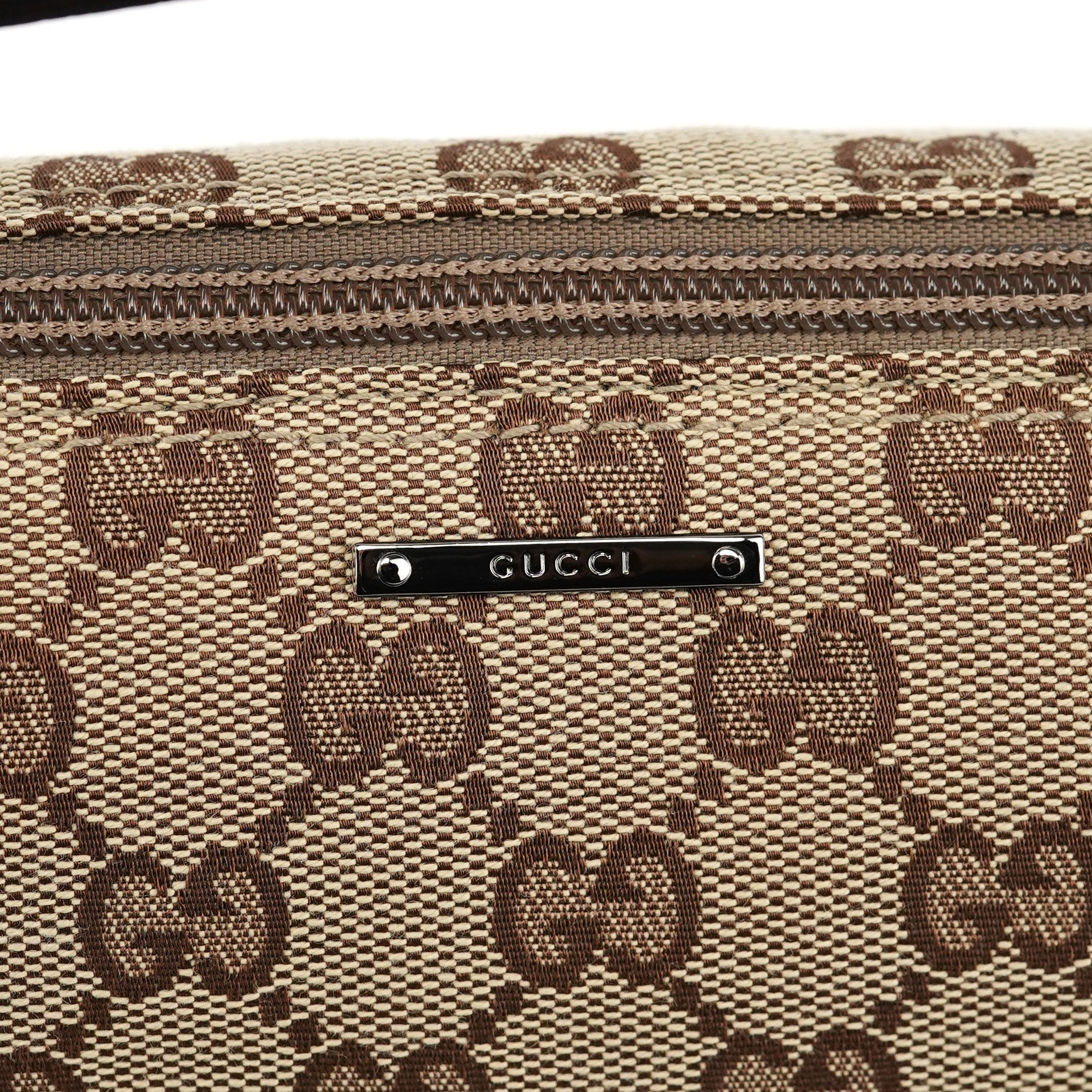 07198 Beige Brown GG Boat Pochette