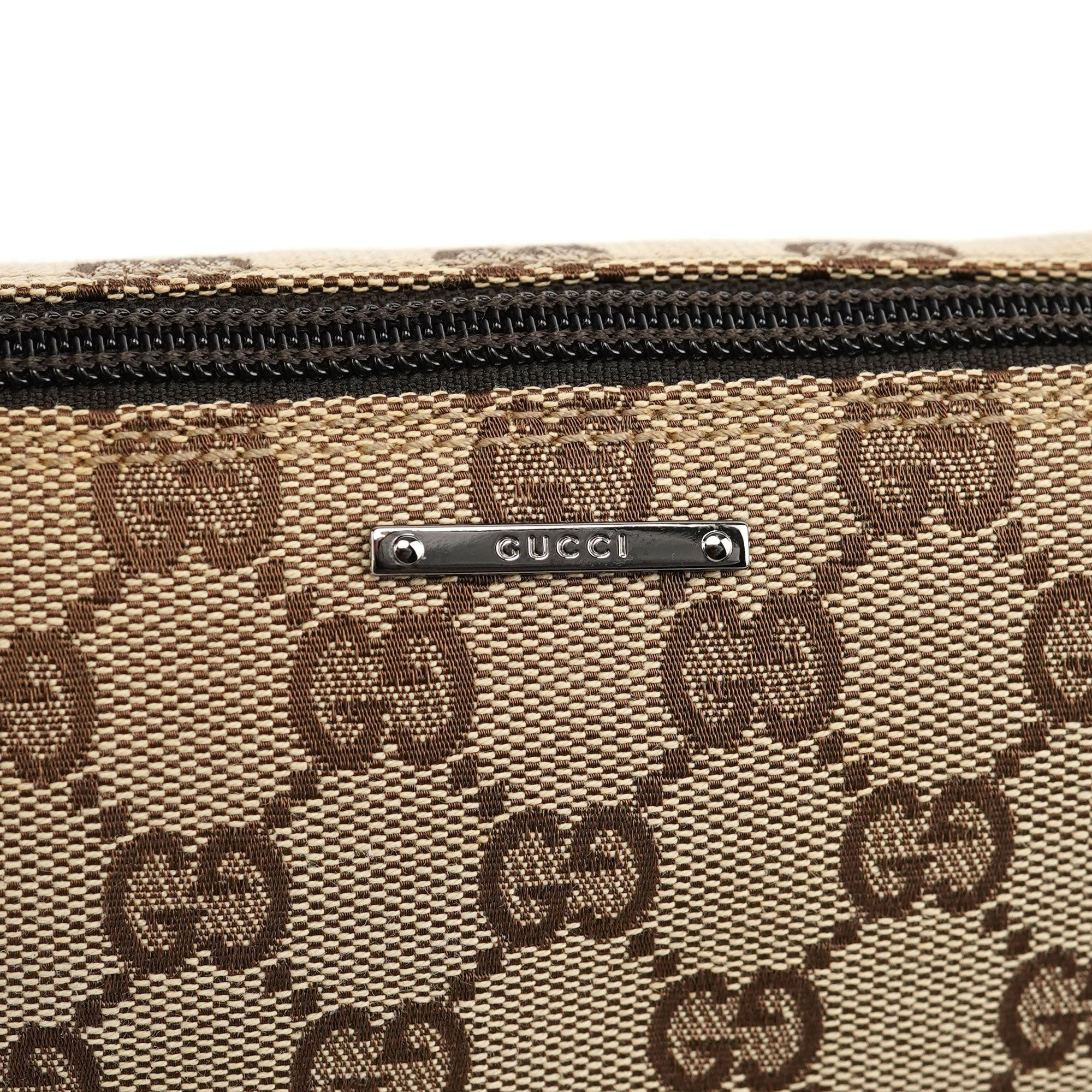 07198 Beige Brown GG Boat Pochette
