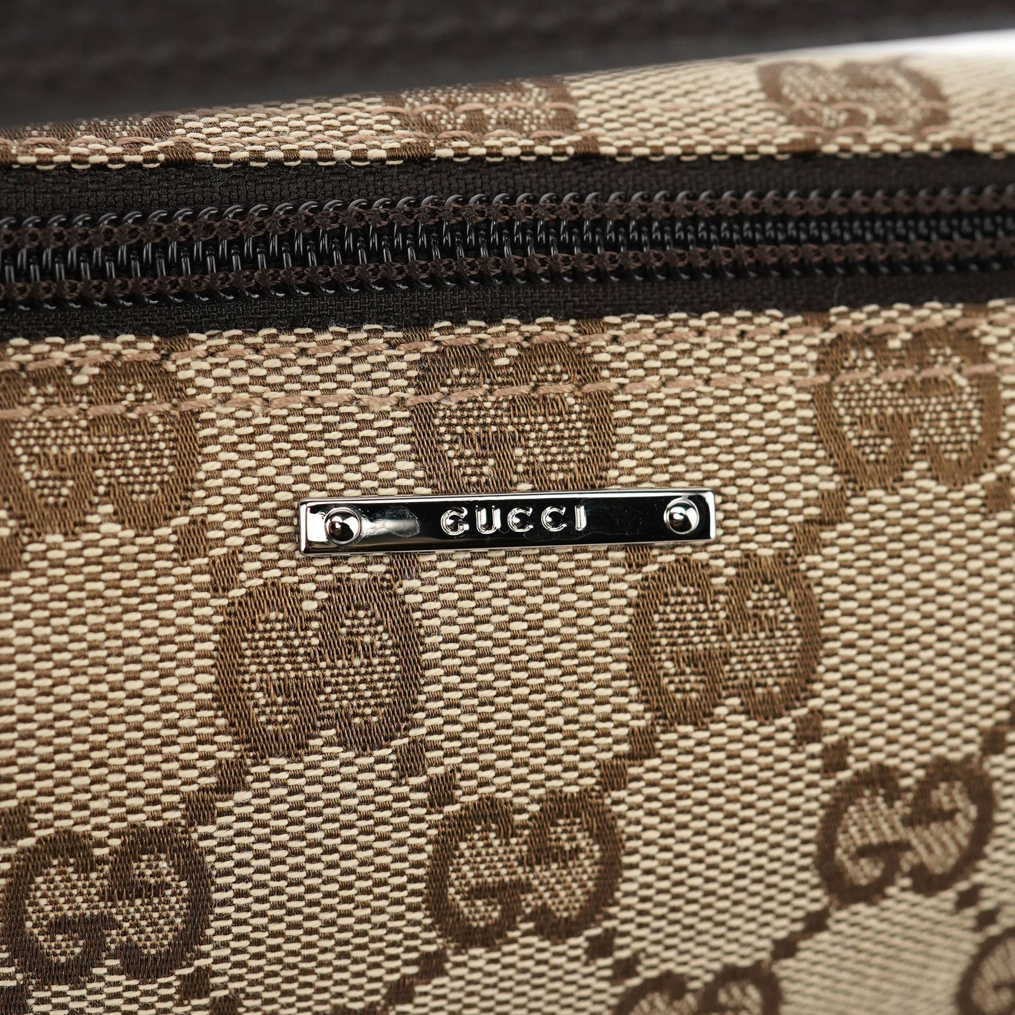 07198 Beige Brown GG Boat Pochette