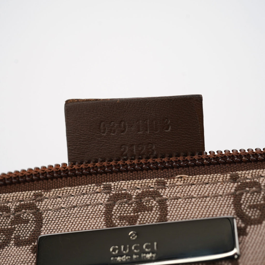 07198 Beige Brown GG Boat Pochette