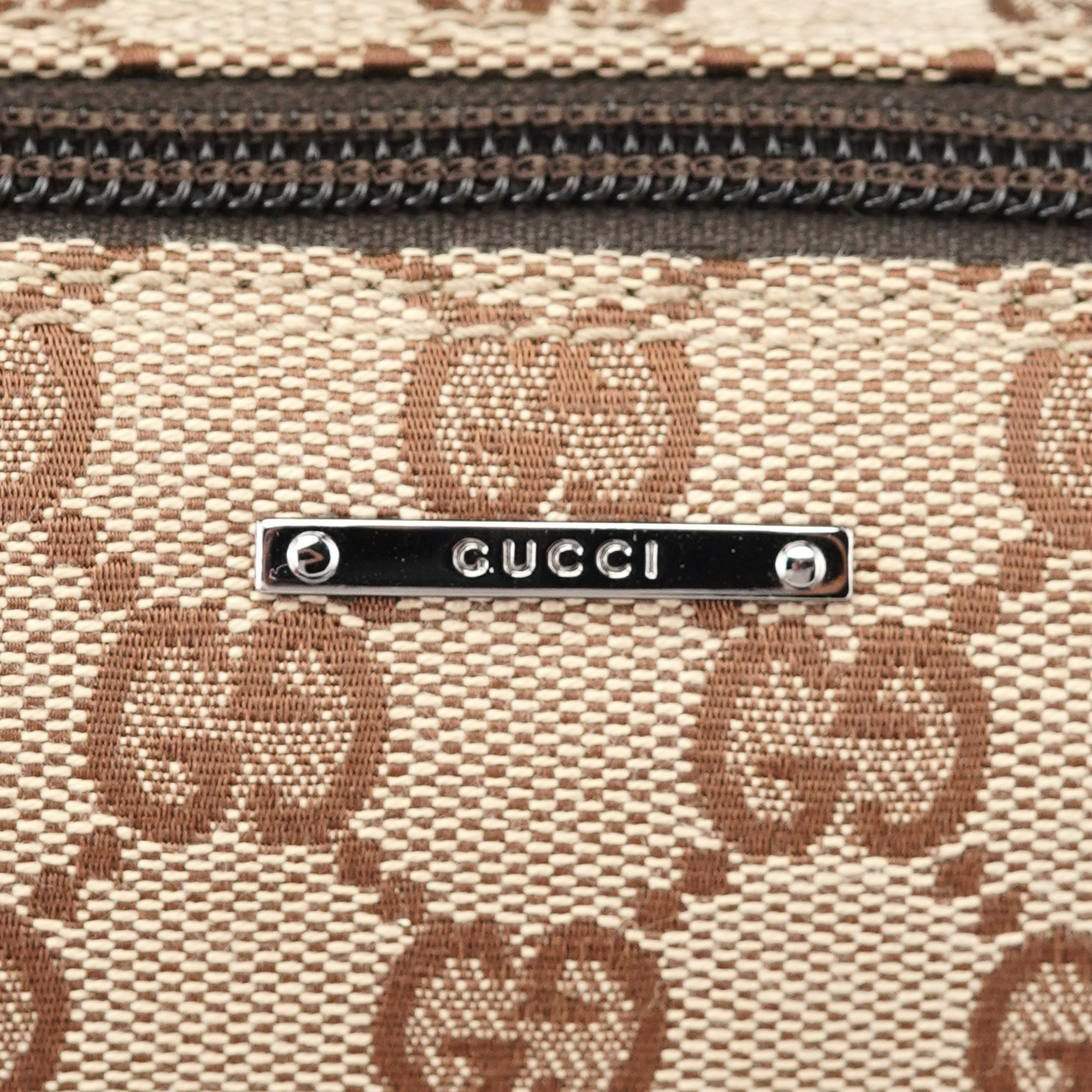 07198 Beige Brown GG Boat Pochette