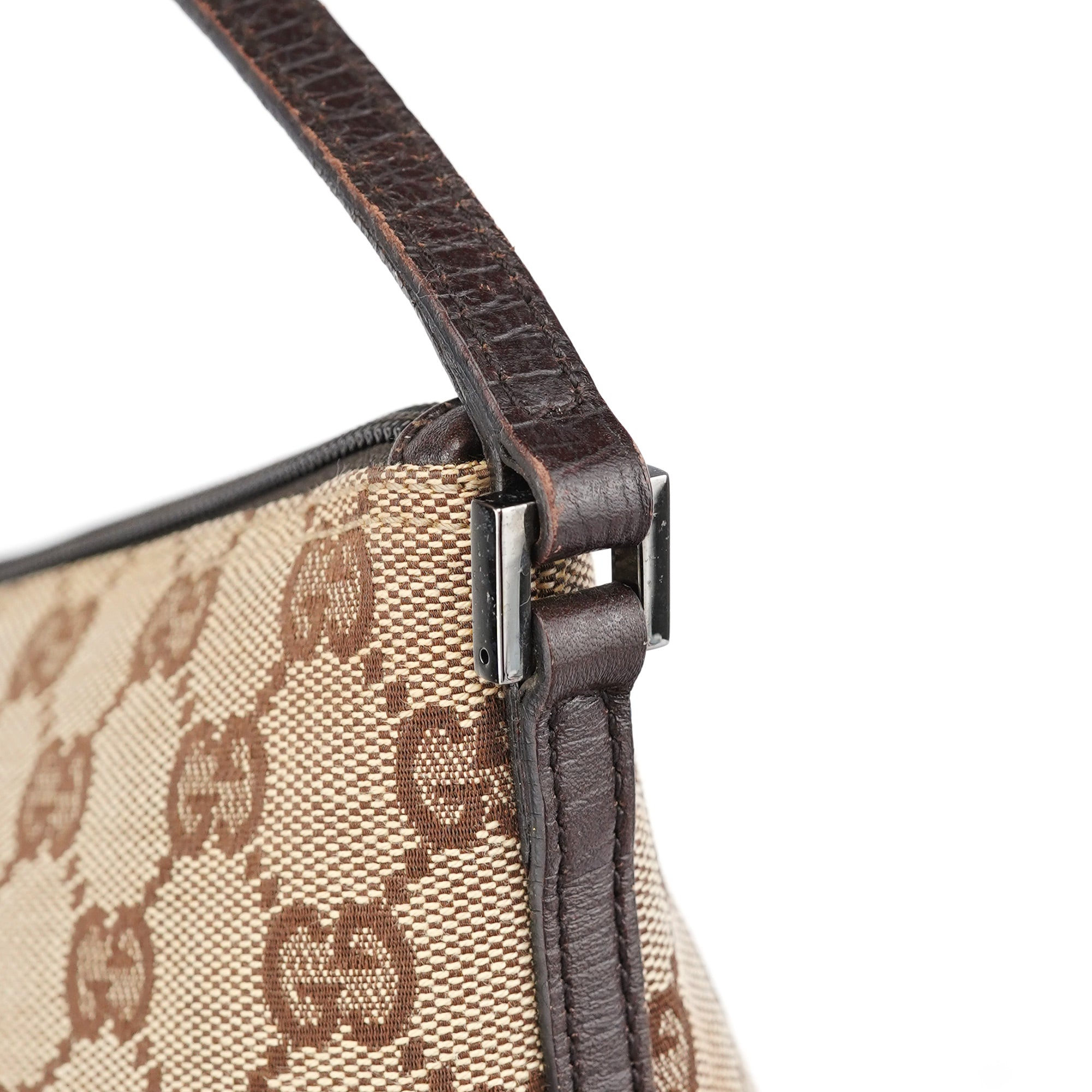 07198 Beige Brown GG Boat Pochette