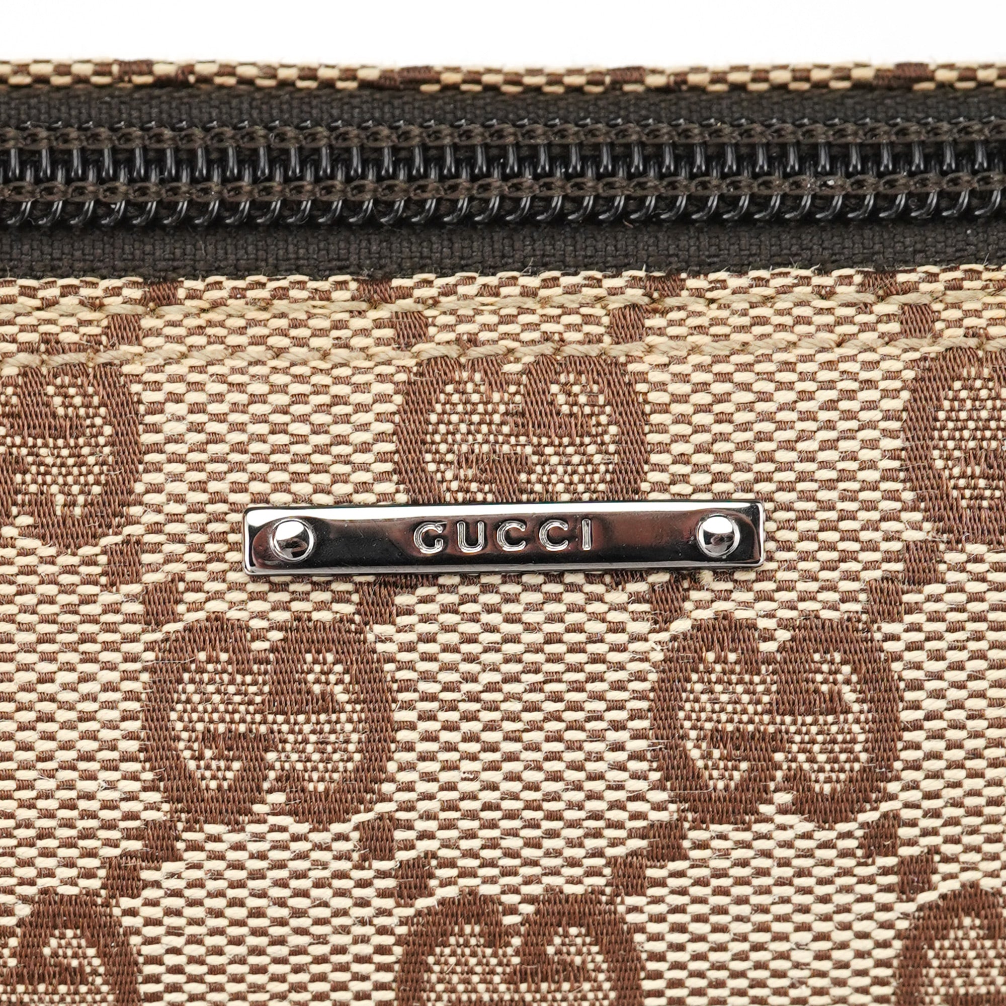 07198 Beige Brown GG Boat Pochette