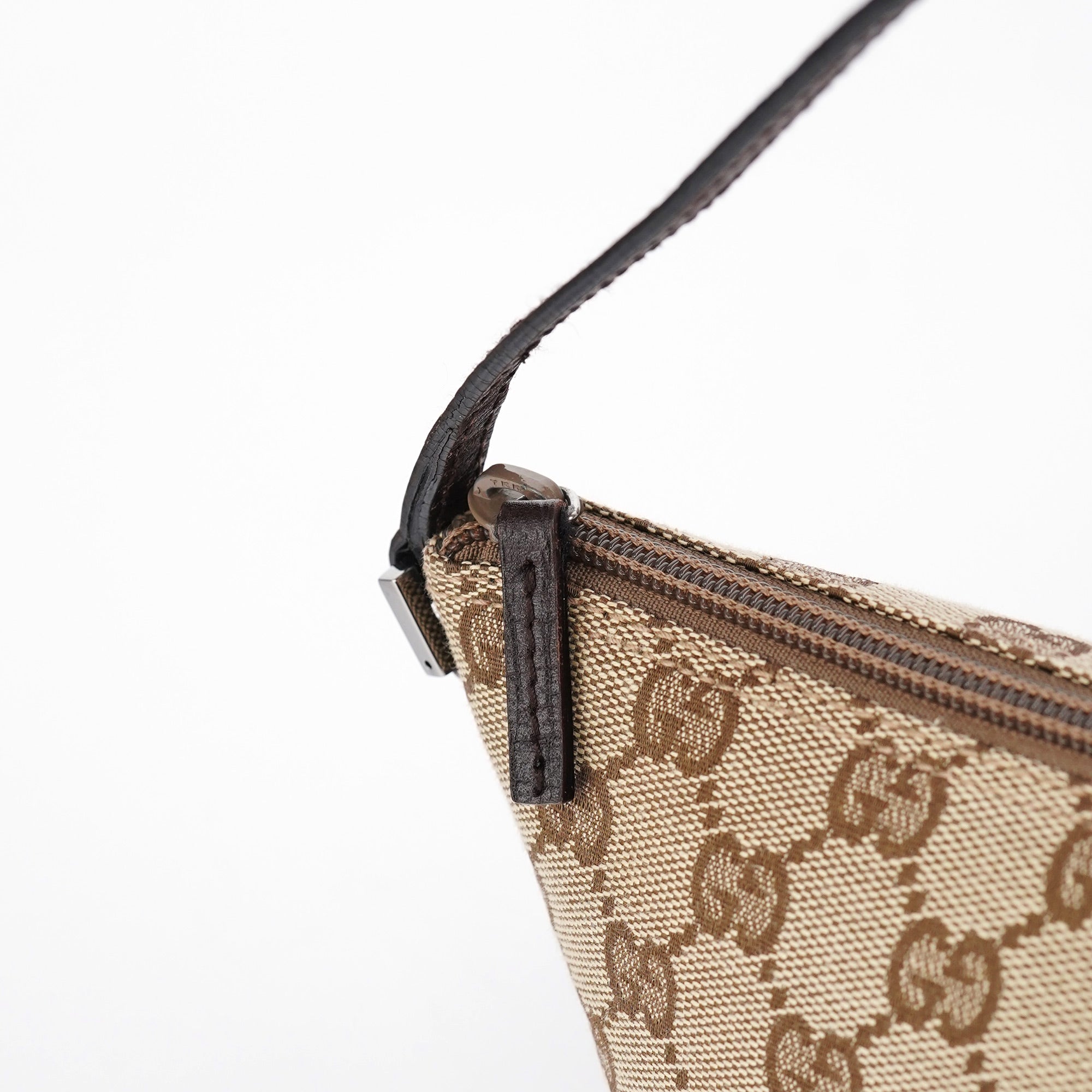 07198 Beige Brown GG Boat Pochette