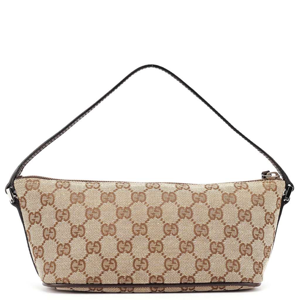 07198 Beige Brown GG Boat Pochette