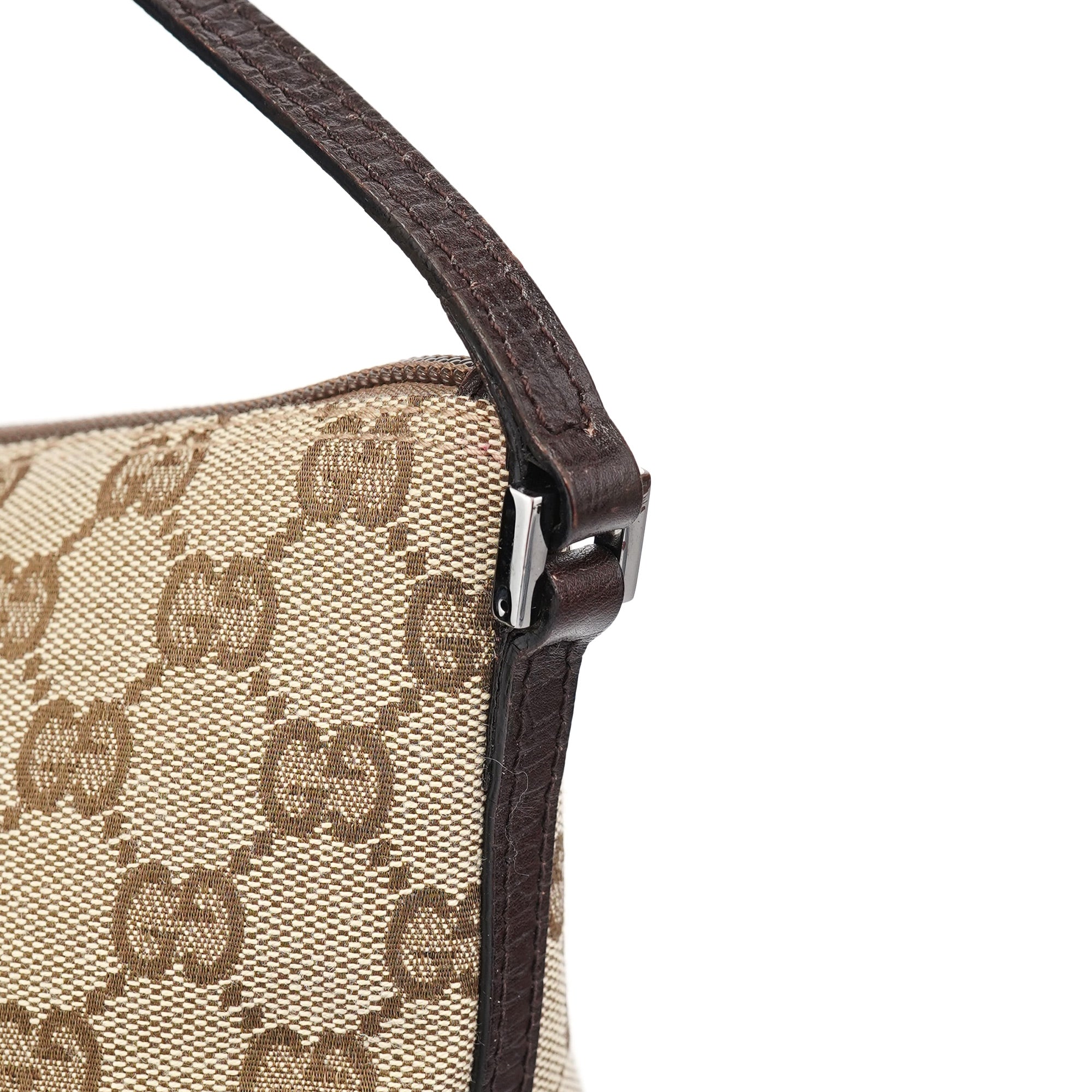 07198 Beige Brown GG Boat Pochette
