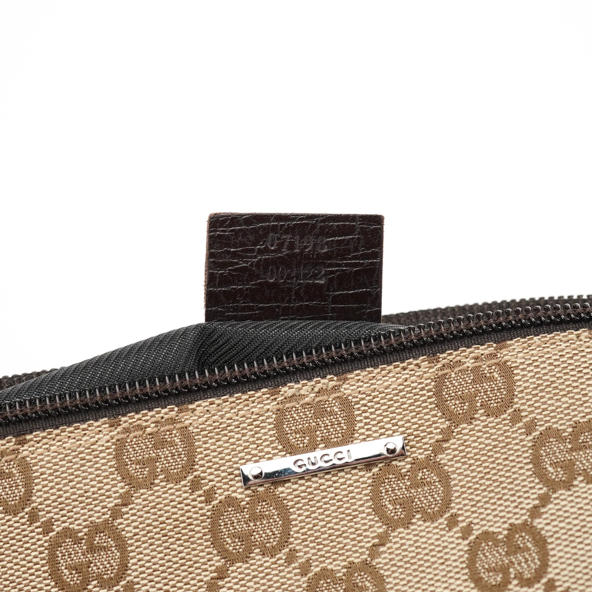 07198 Beige Brown GG Boat Pochette