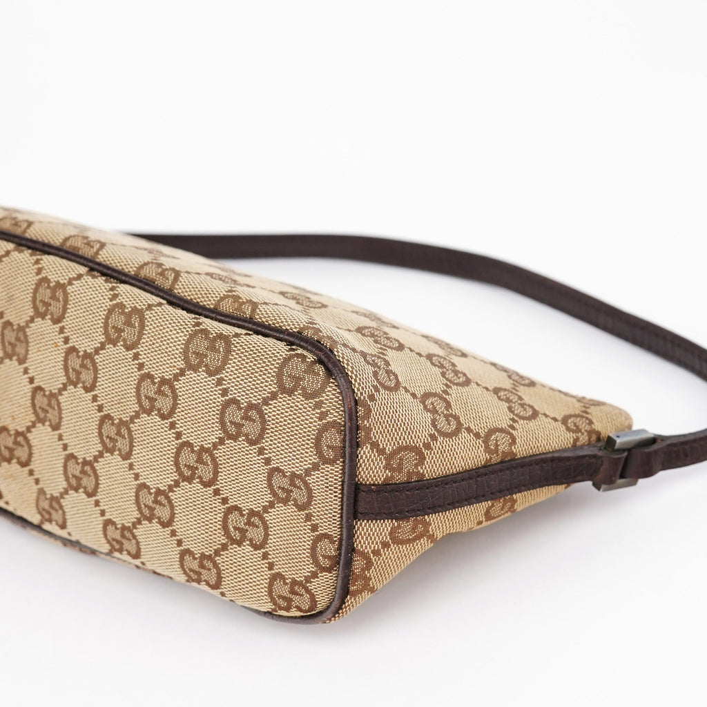 07198 Beige Brown GG Boat Pochette