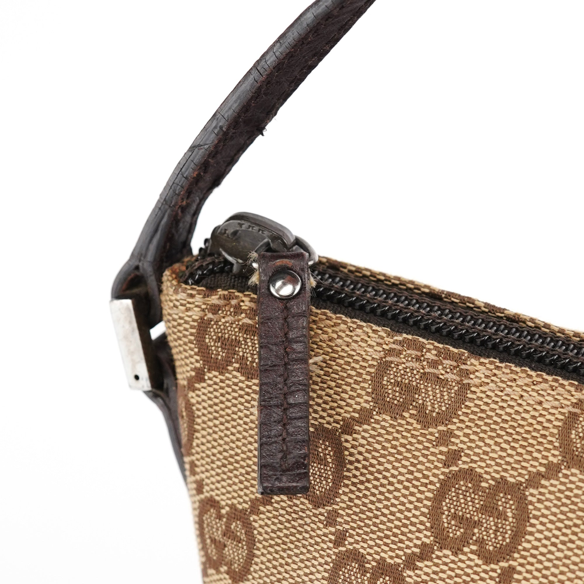 07198 Beige Brown GG Boat Pochette