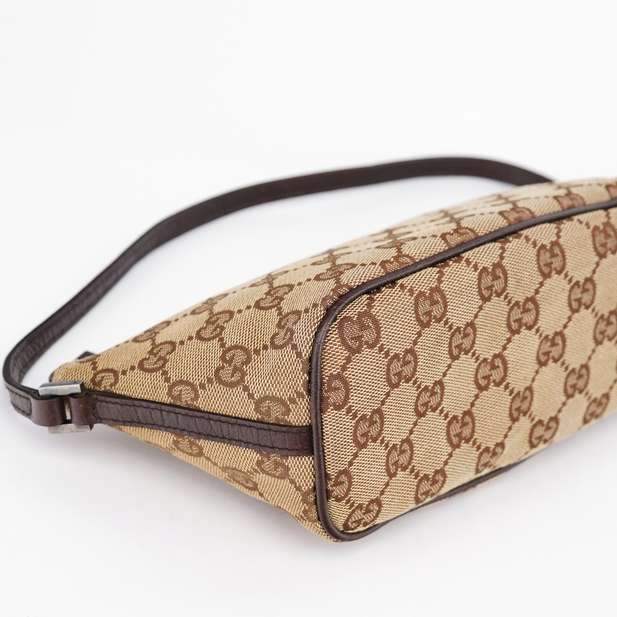 07198 Beige Brown GG Boat Pochette
