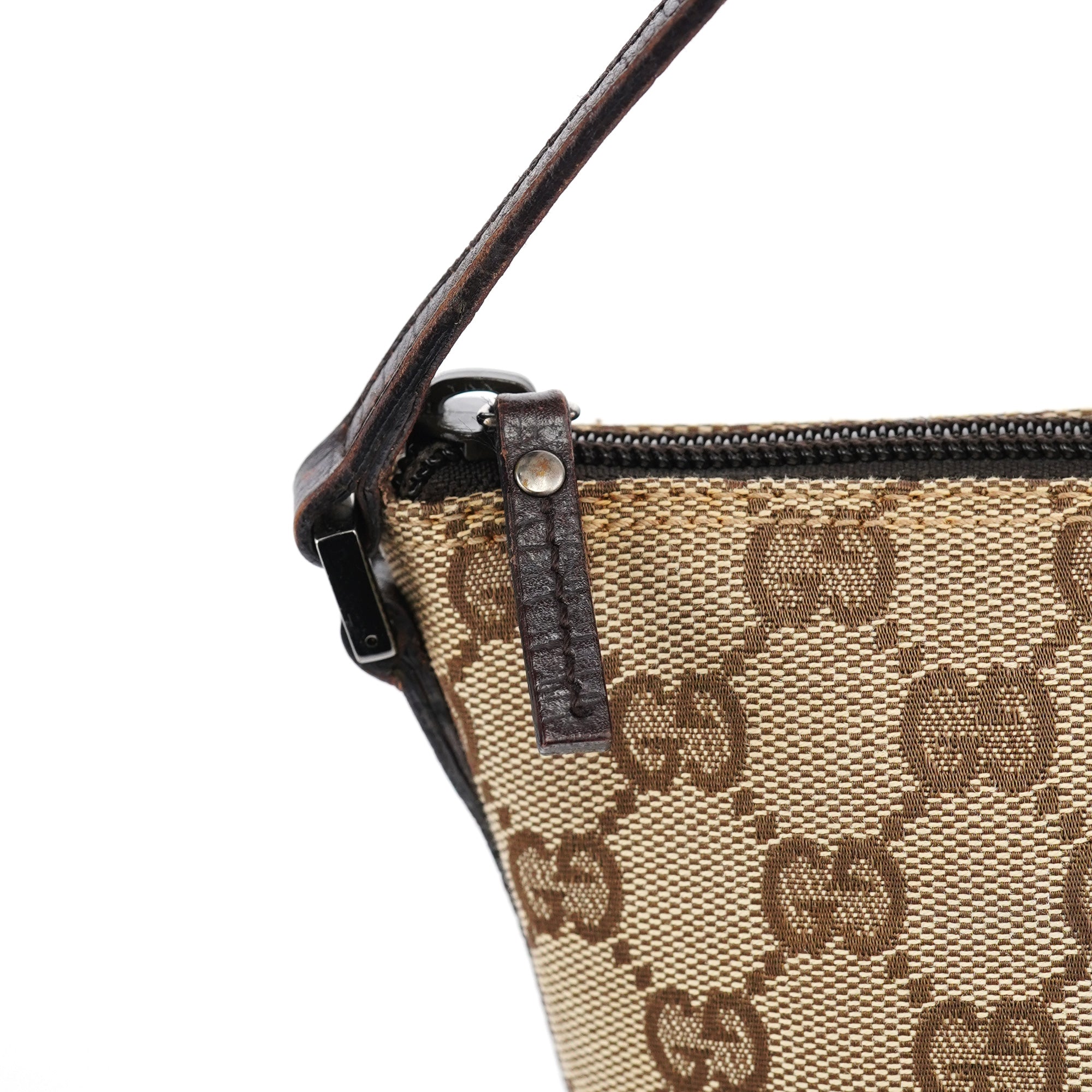07198 Beige Brown GG Boat Pochette