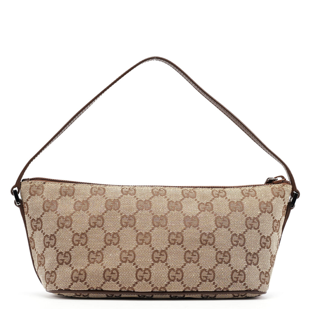 07198 Beige Brown GG Boat Pochette