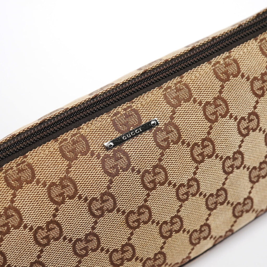 07198 Beige Brown GG Boat Pochette