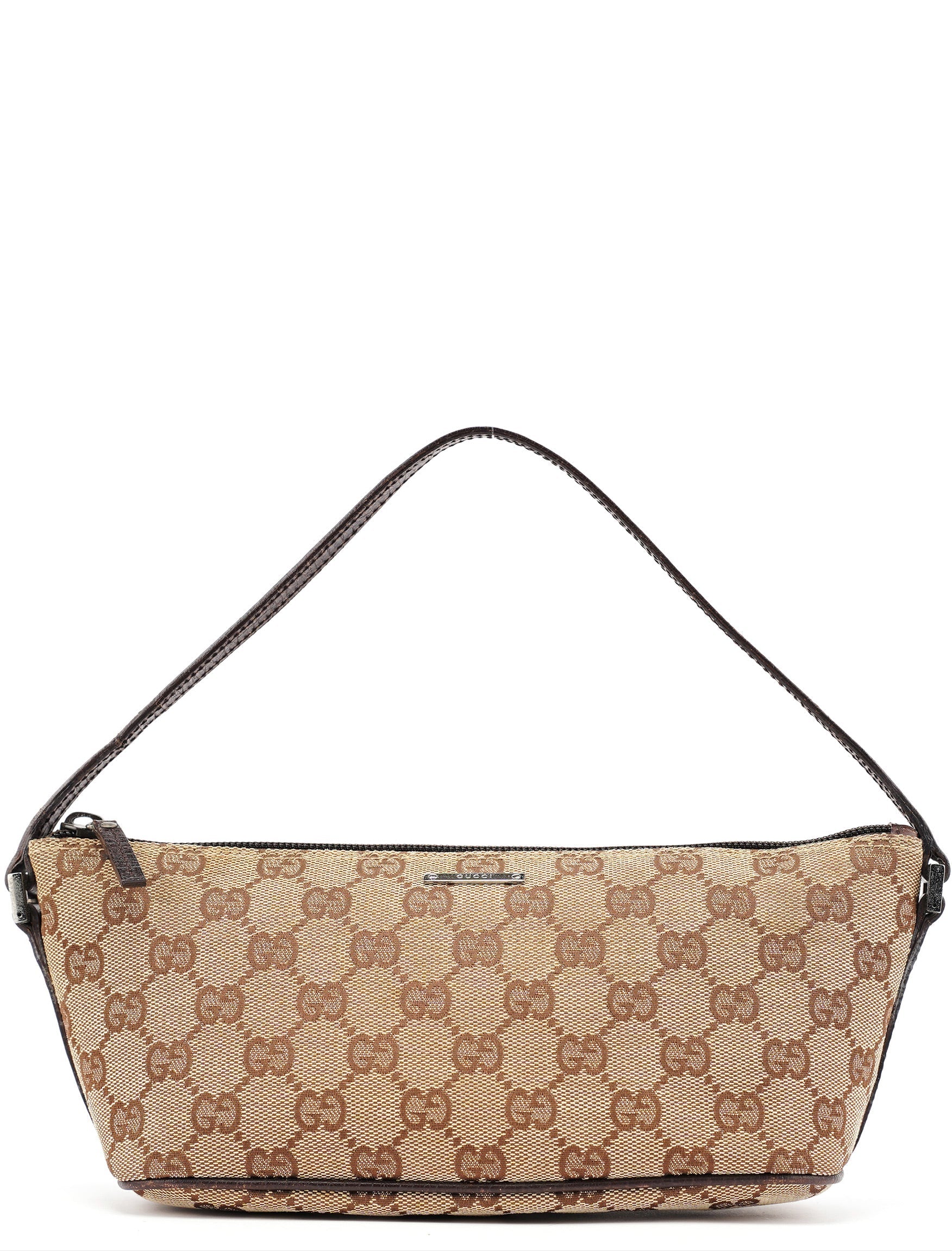 07198 Beige Brown GG Boat Pochette