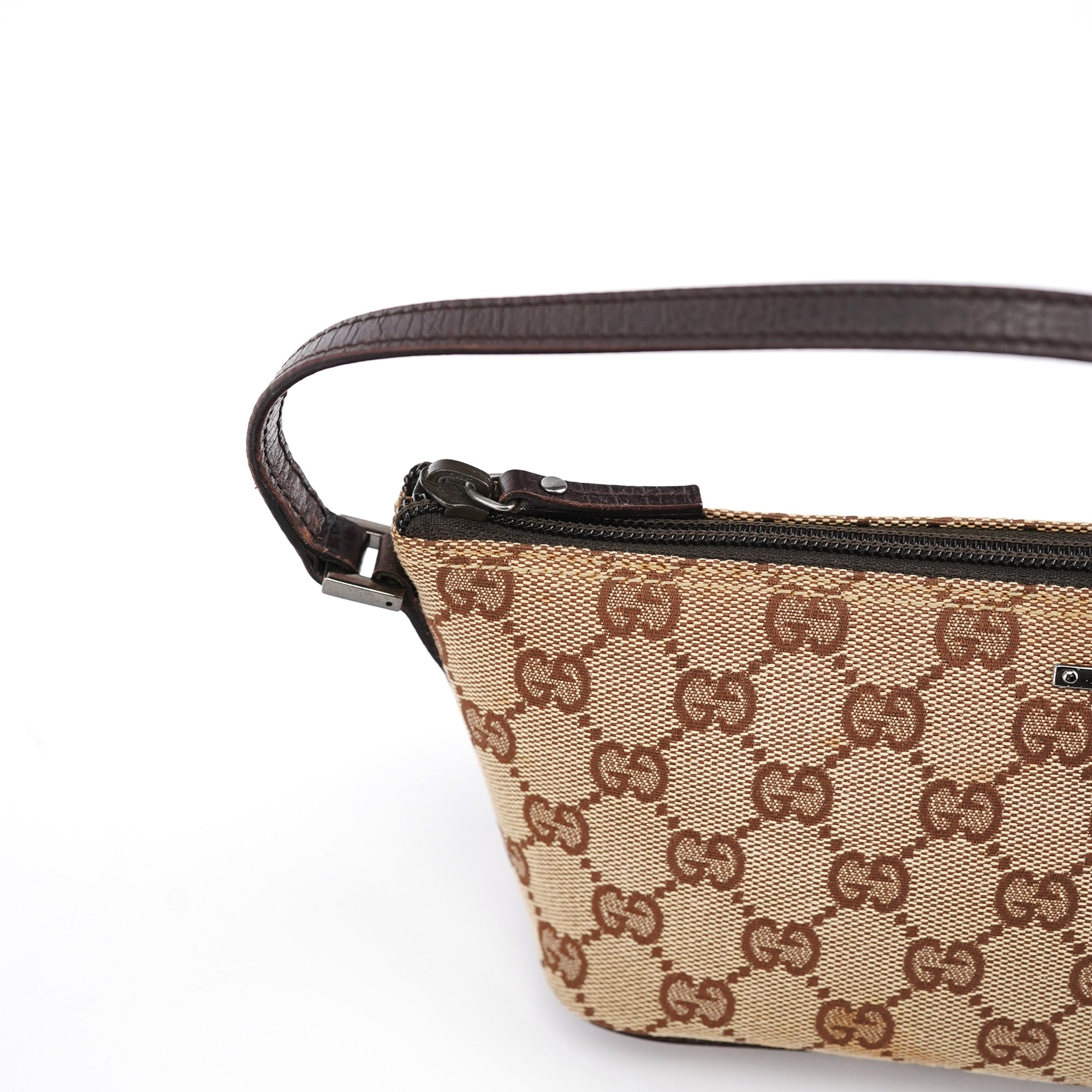 07198 Beige Brown GG Boat Pochette