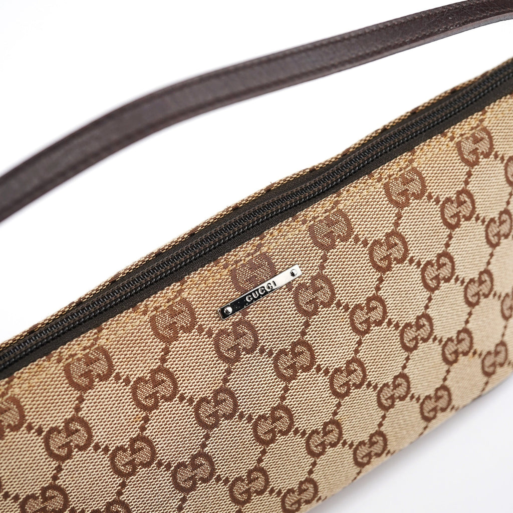 07198 Beige Brown GG Boat Pochette