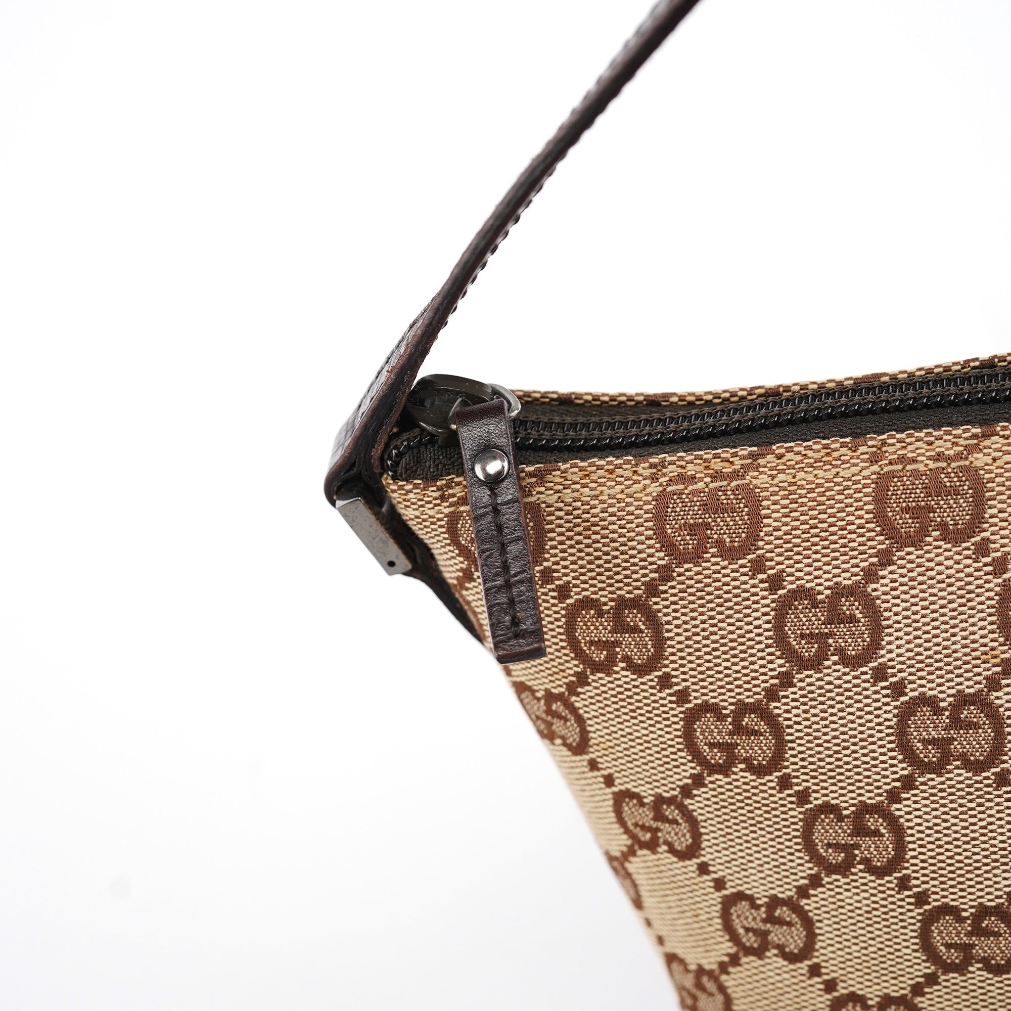07198 Beige Brown GG Boat Pochette