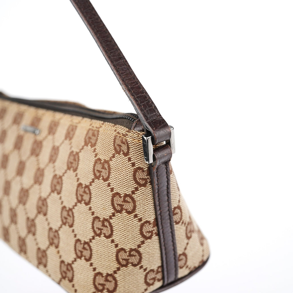 07198 Beige Brown GG Boat Pochette
