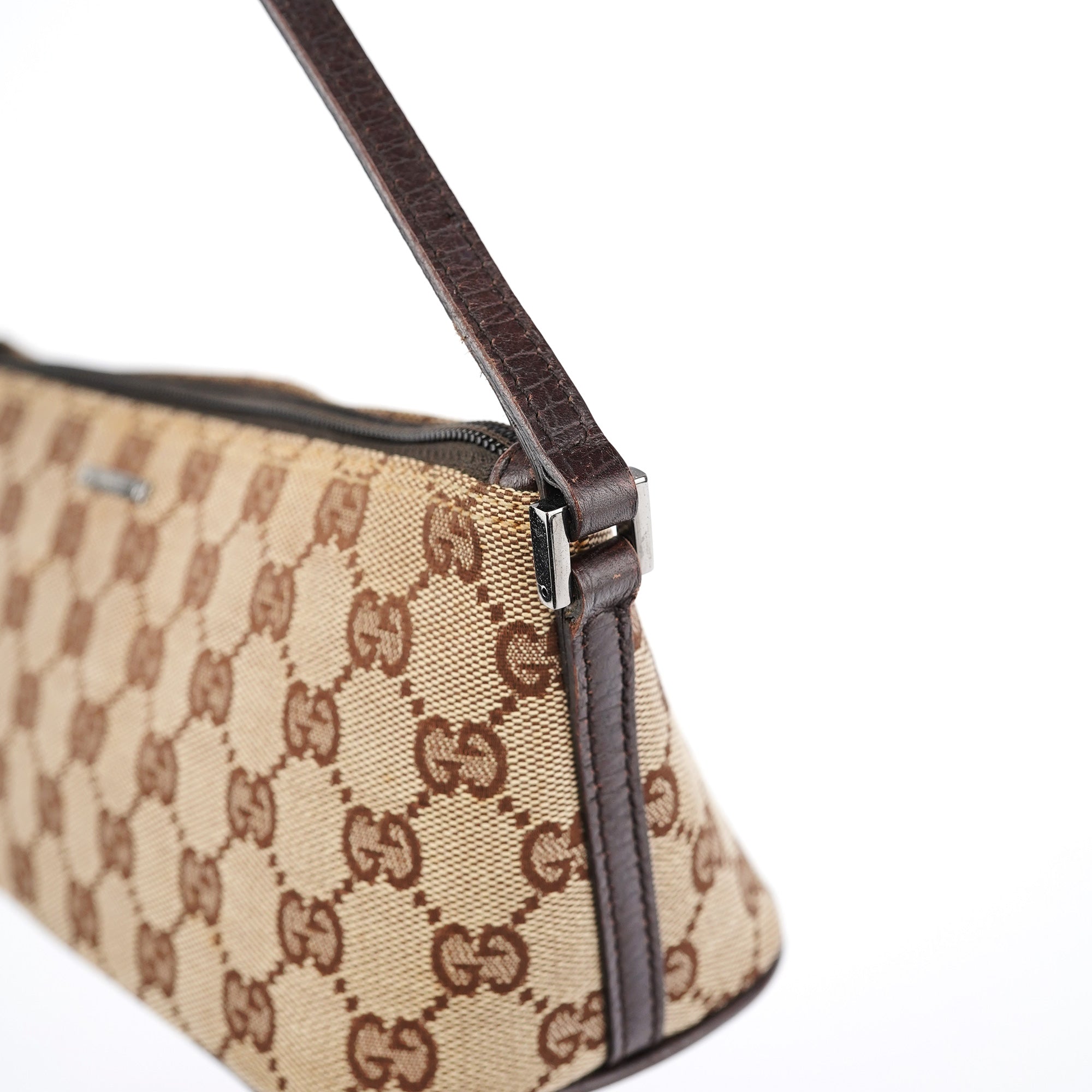 07198 Beige Brown GG Boat Pochette
