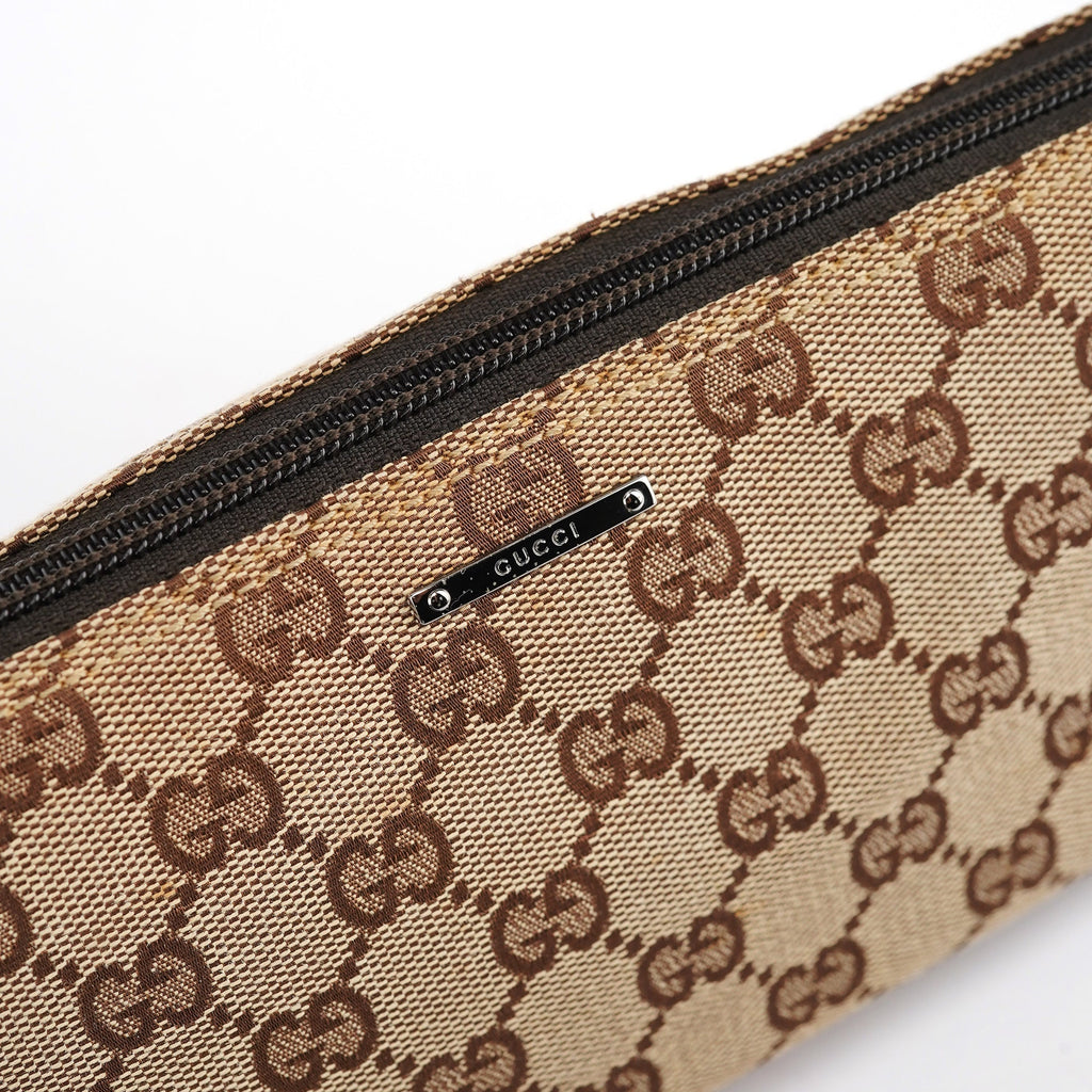 07198 Beige Brown GG Boat Pochette