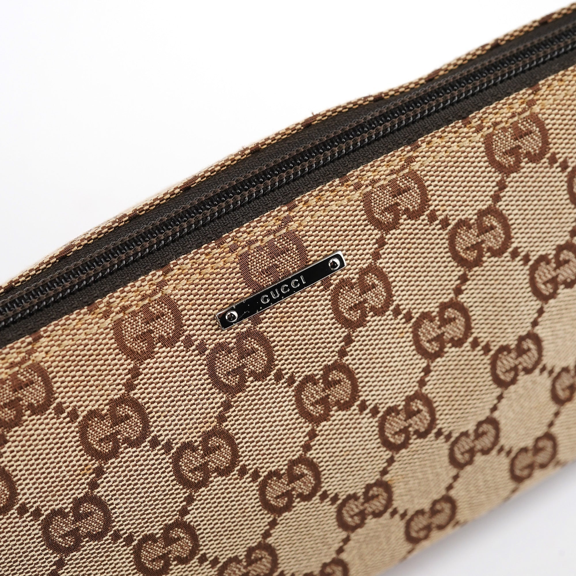 07198 Beige Brown GG Boat Pochette