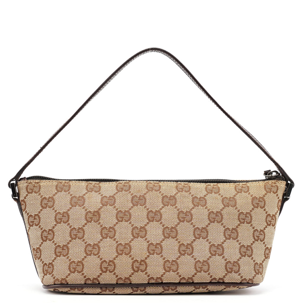 07198 Beige Brown GG Boat Pochette