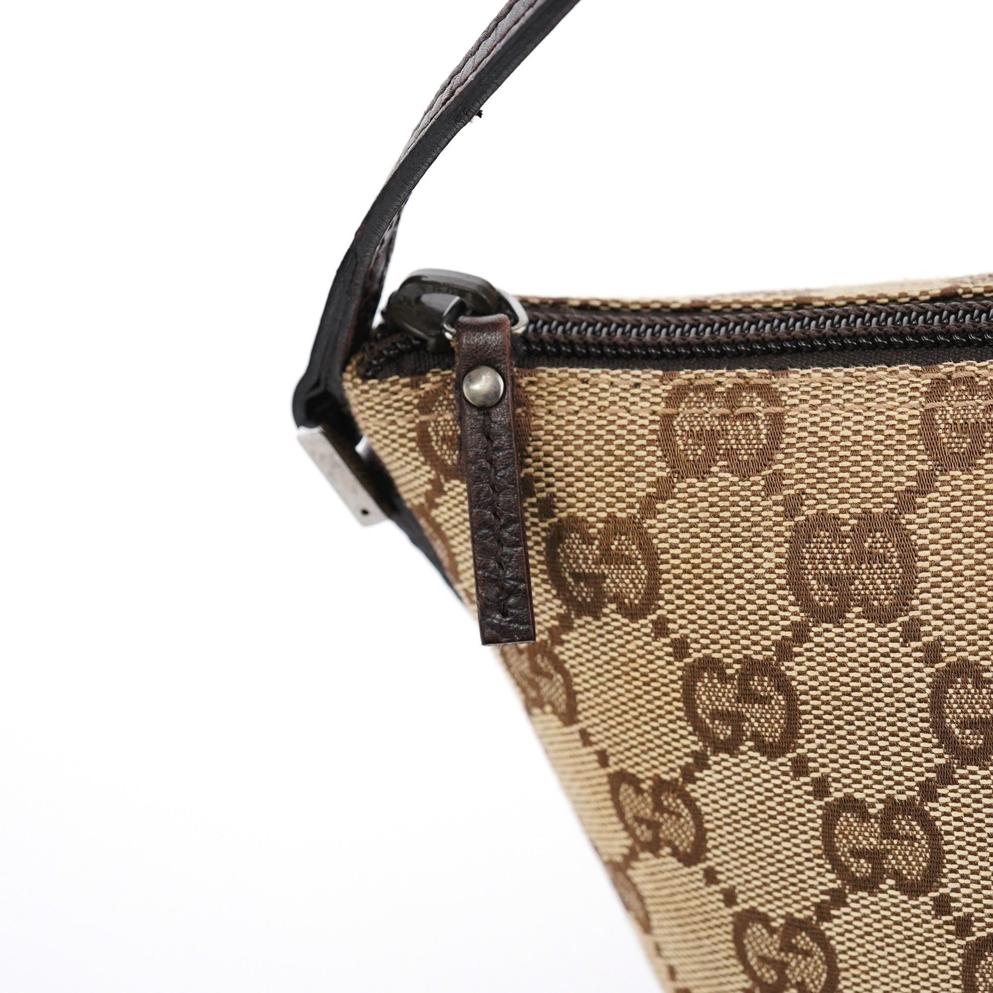 07198 Beige Brown GG Boat Pochette
