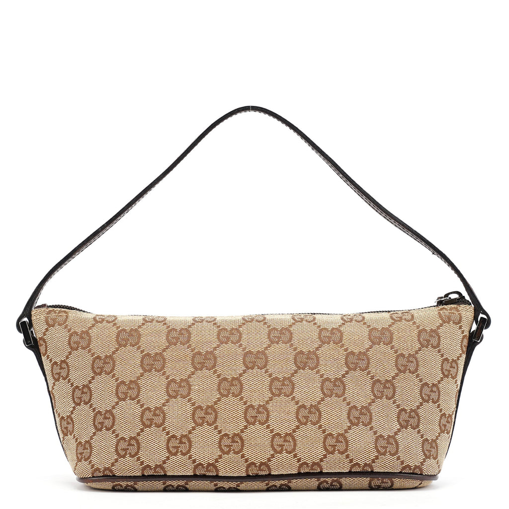 07198 Beige Brown GG Boat Pochette