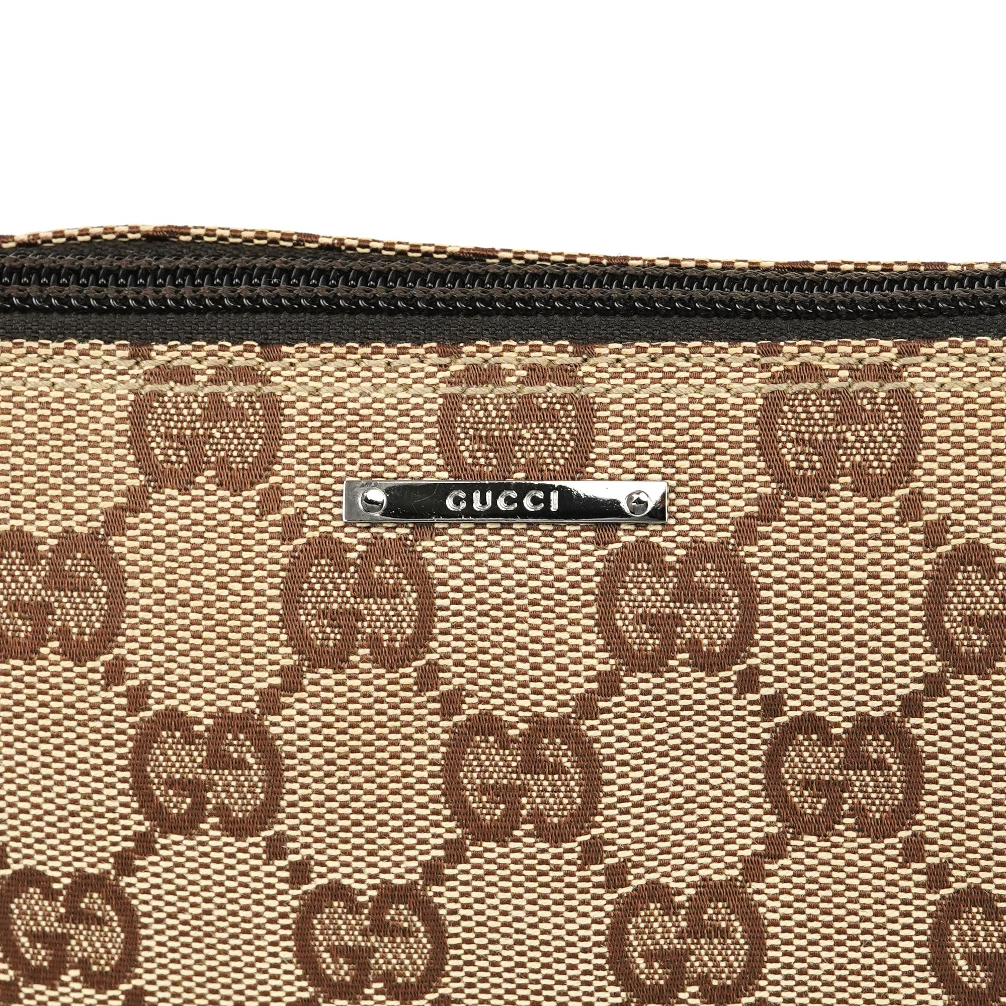 07198 Beige Brown GG Boat Pochette