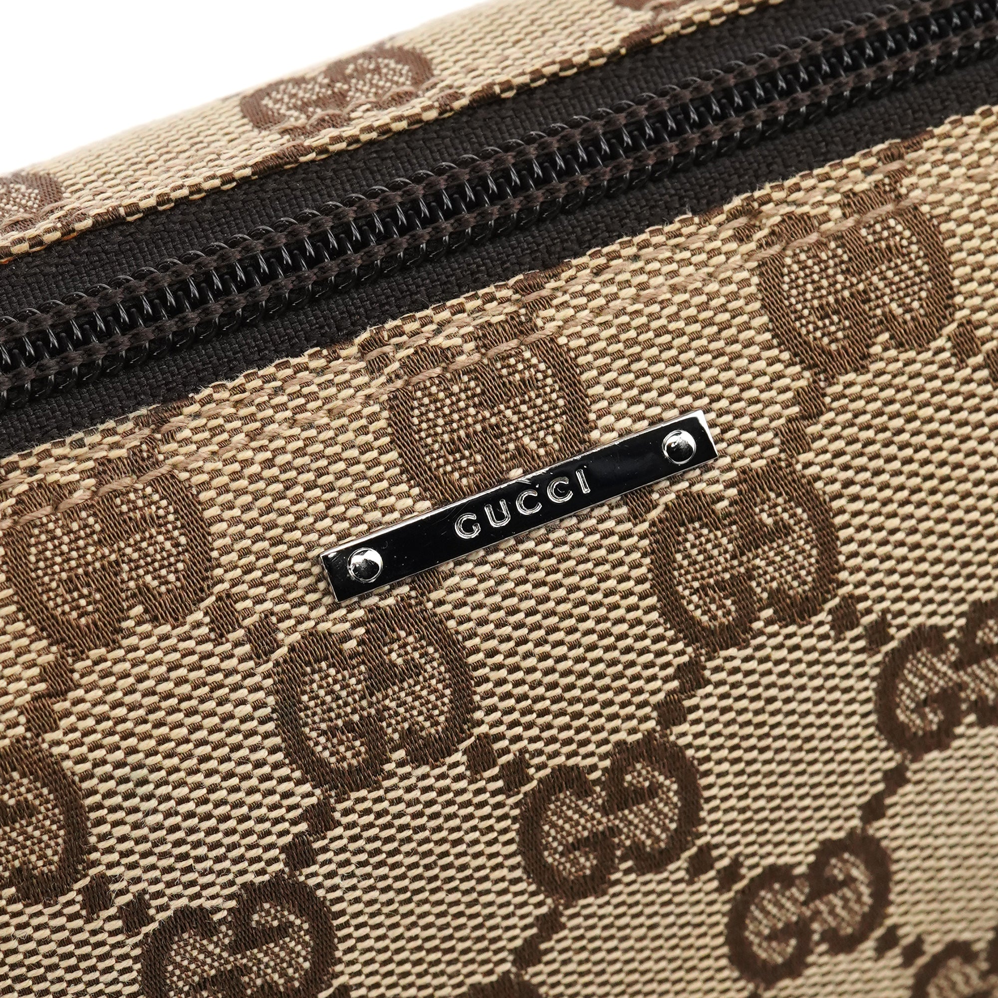 07198 Beige Brown GG Boat Pochette