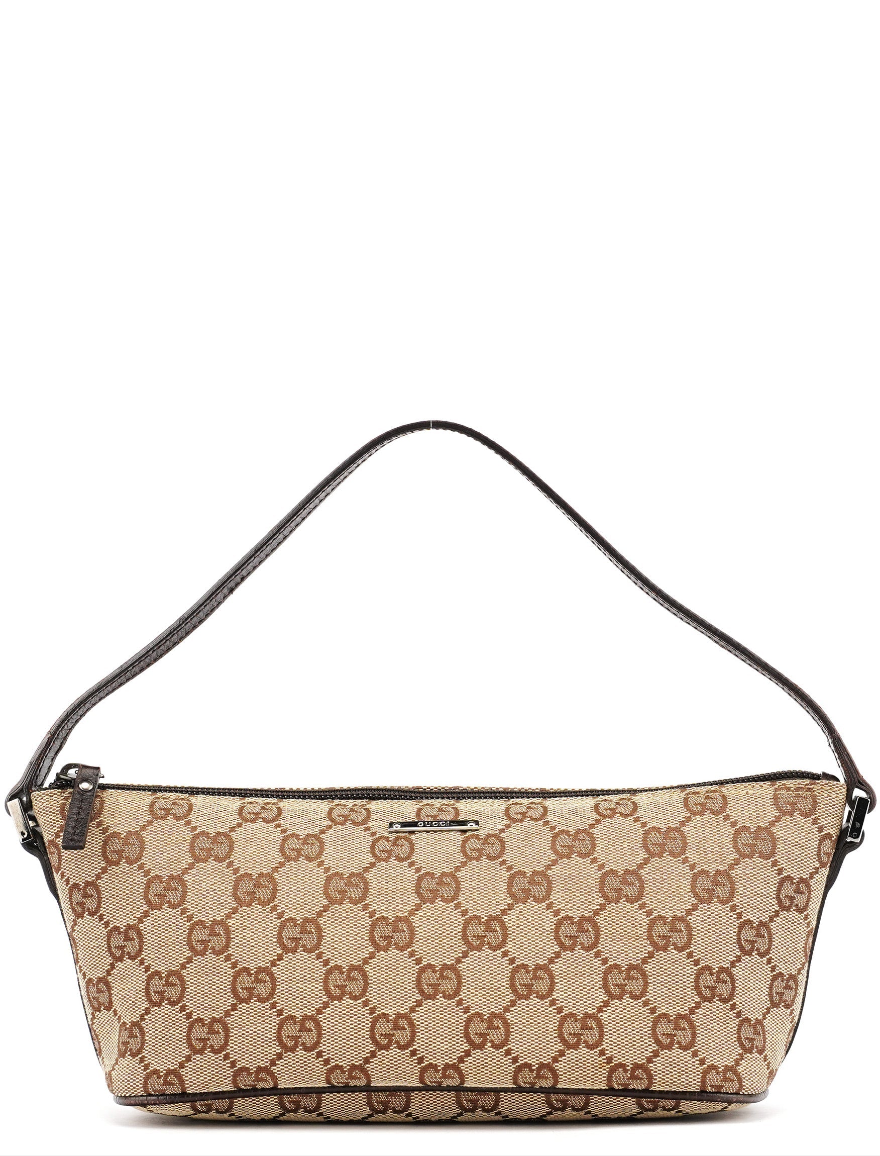 07198 Beige Brown GG Boat Pochette