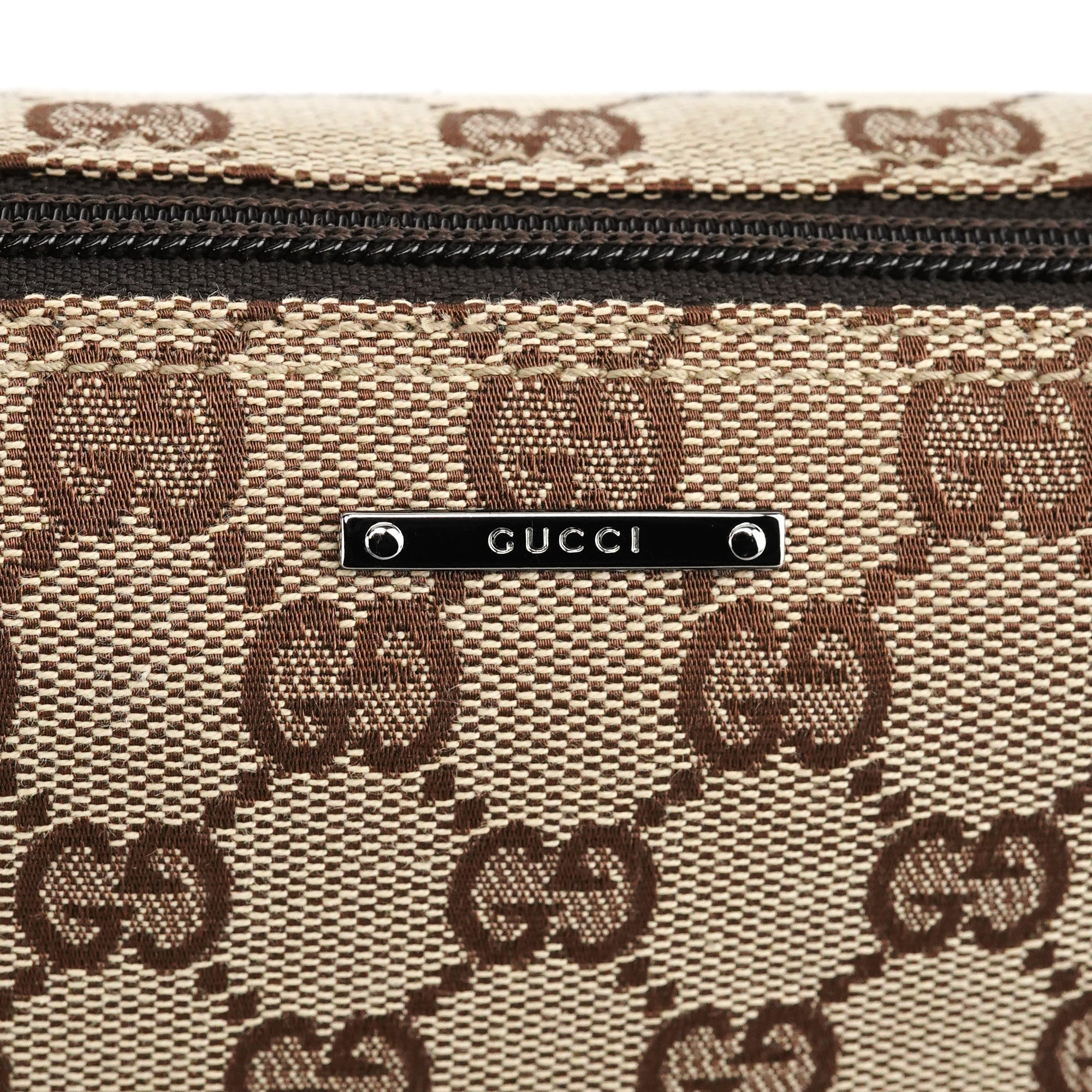 07198 Beige Brown GG Boat Pochette