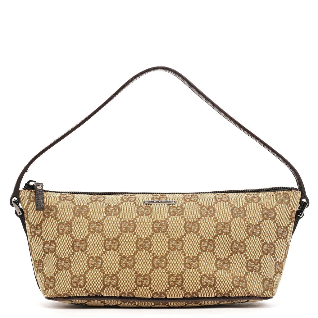 07198 Beige Brown GG Boat Pochette