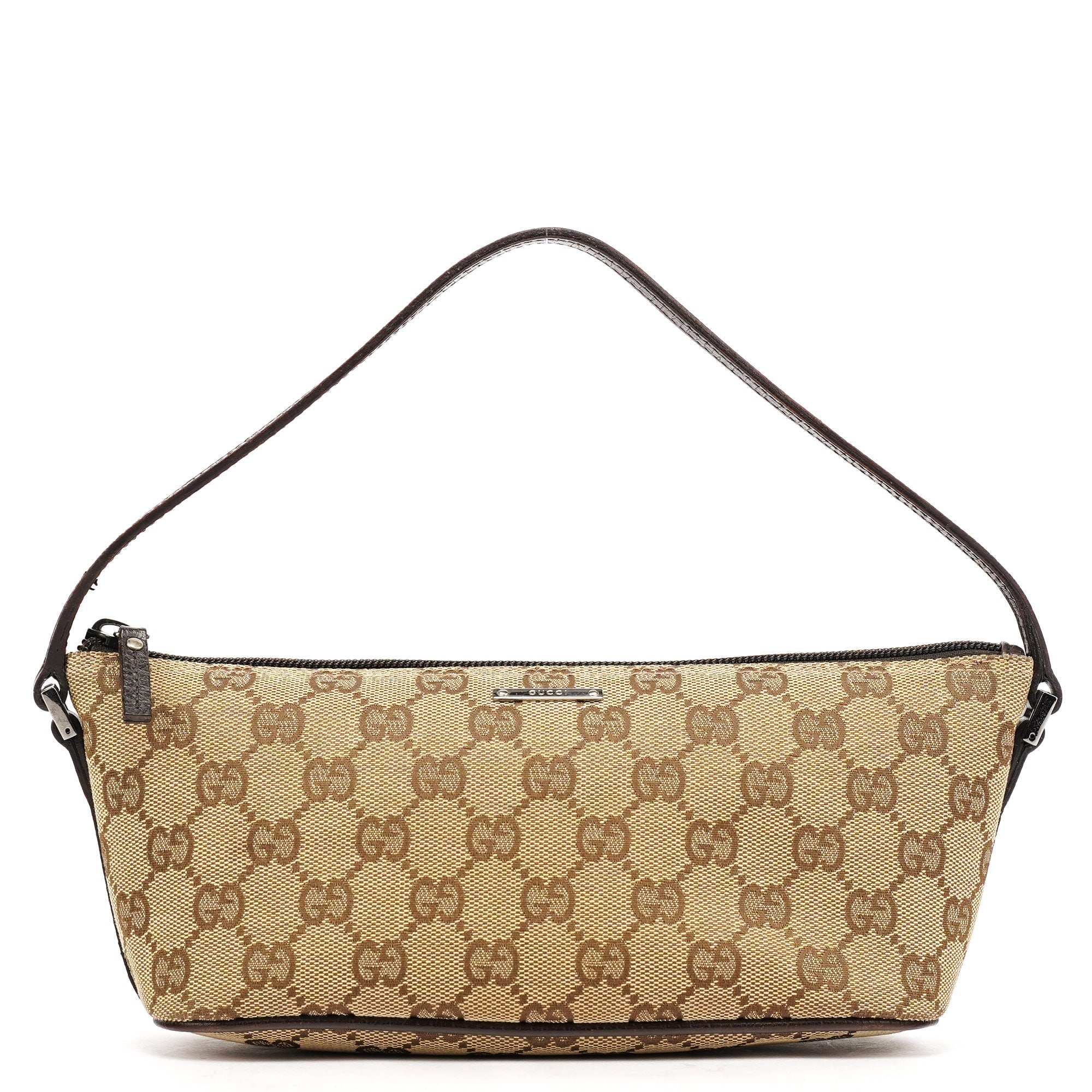 07198 Beige Brown GG Boat Pochette