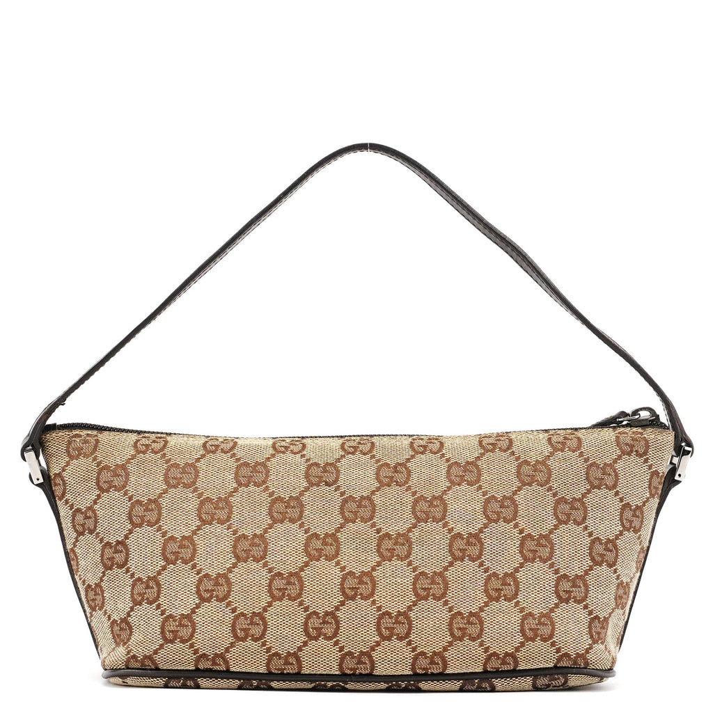 07198 Beige Brown GG Boat Pochette