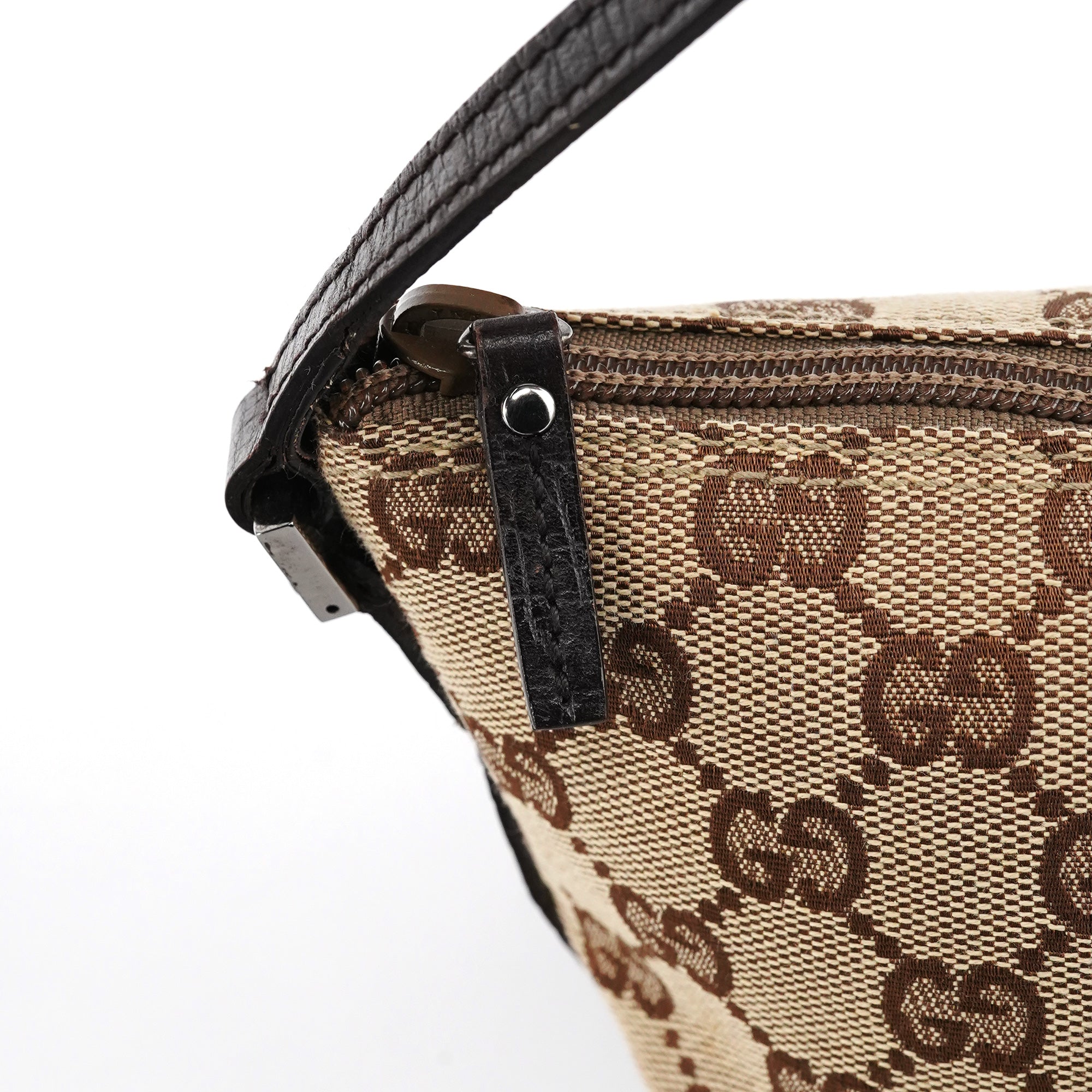 07198 Beige Brown GG Boat Pochette