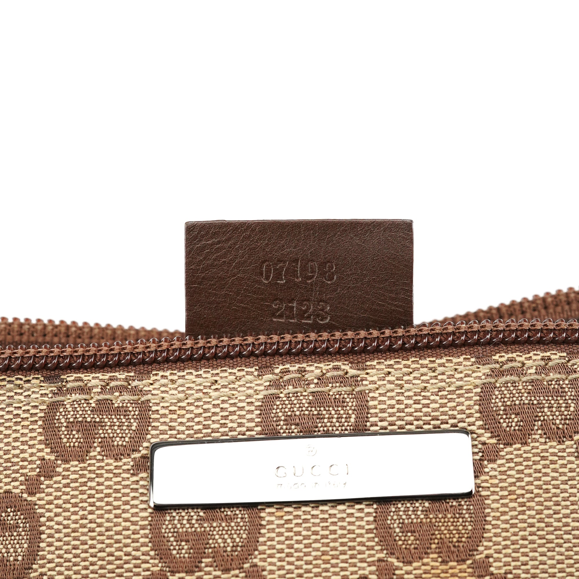 07198 Beige Brown GG Boat Pochette