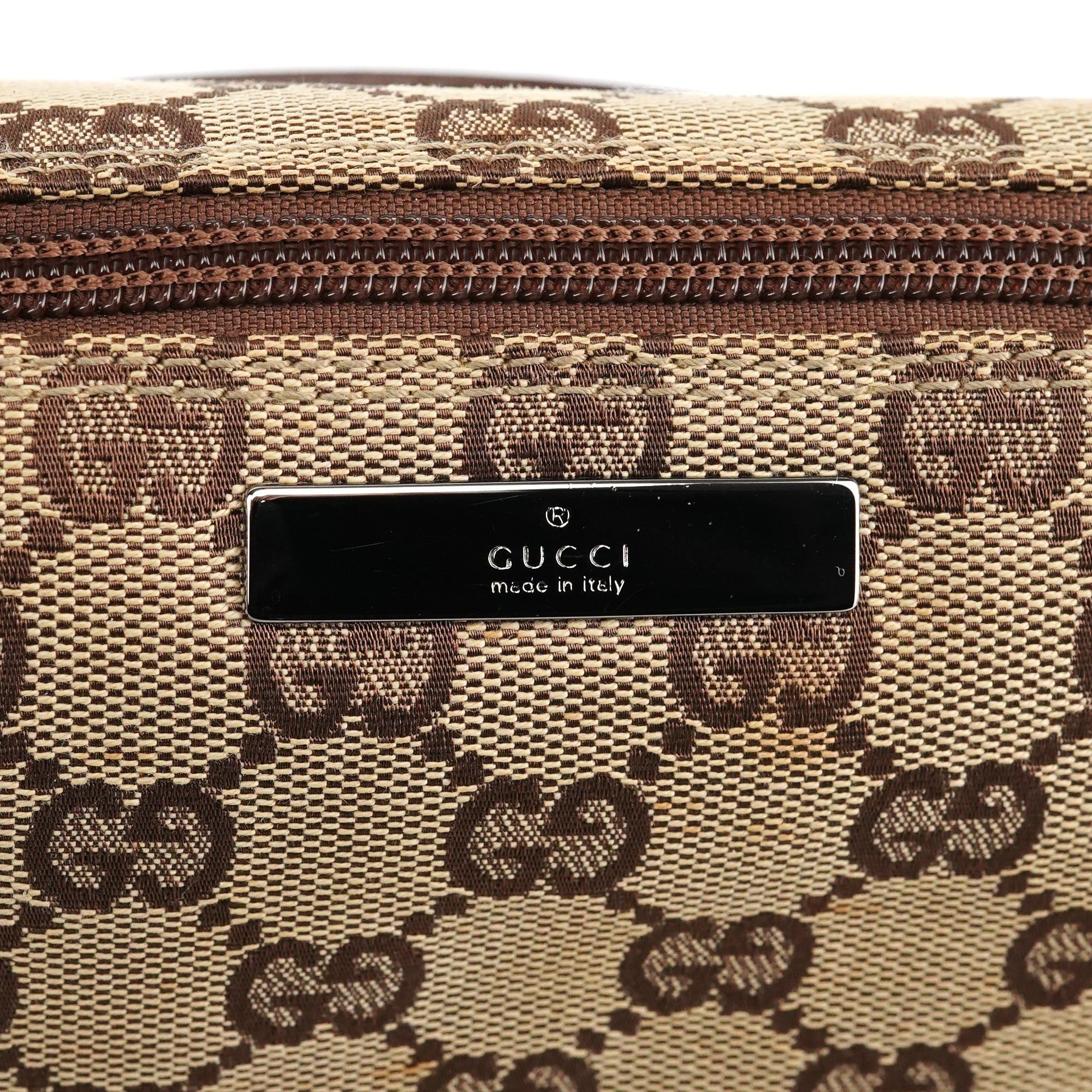 07198 Beige Brown GG Boat Pochette