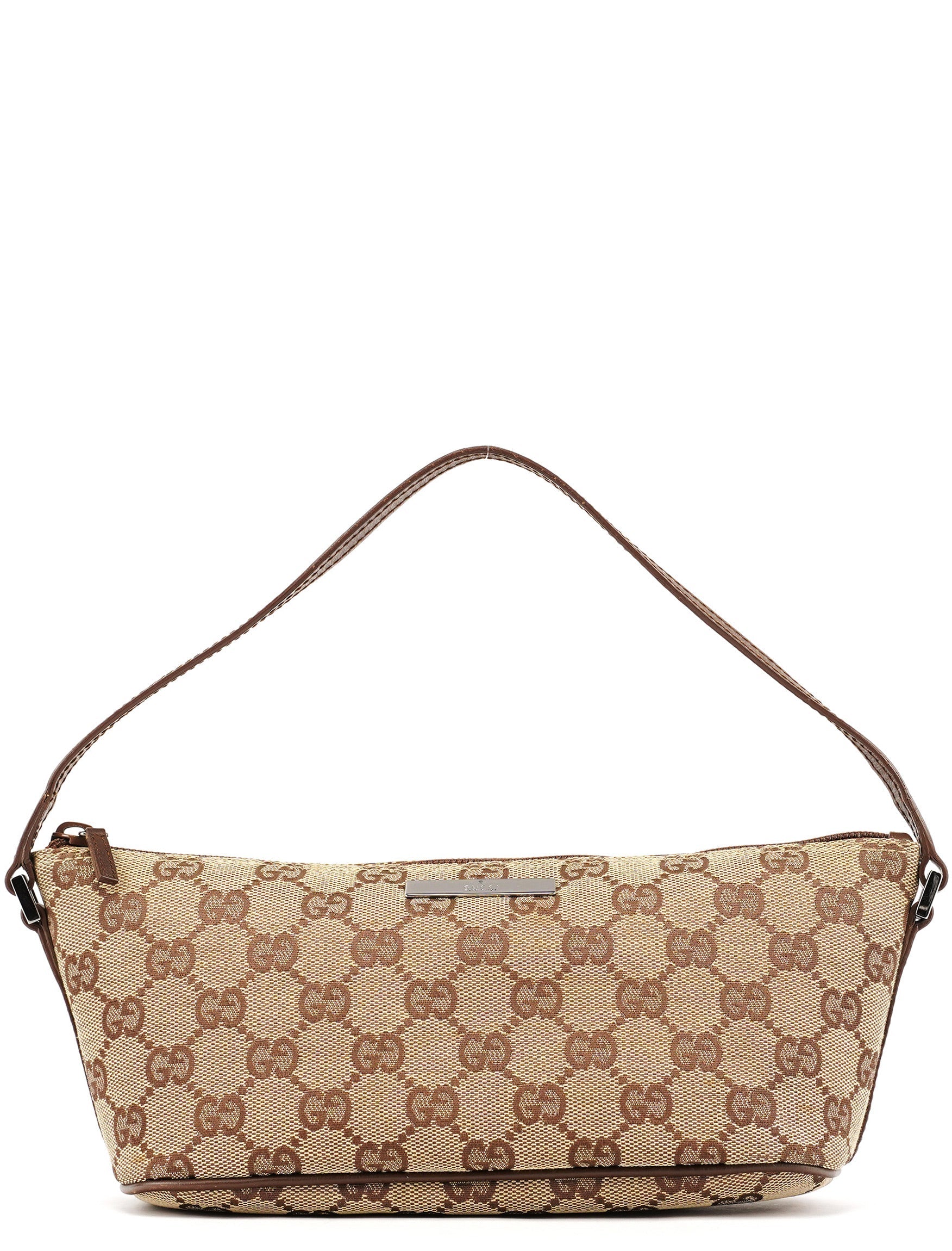 07198 Beige Brown GG Boat Pochette