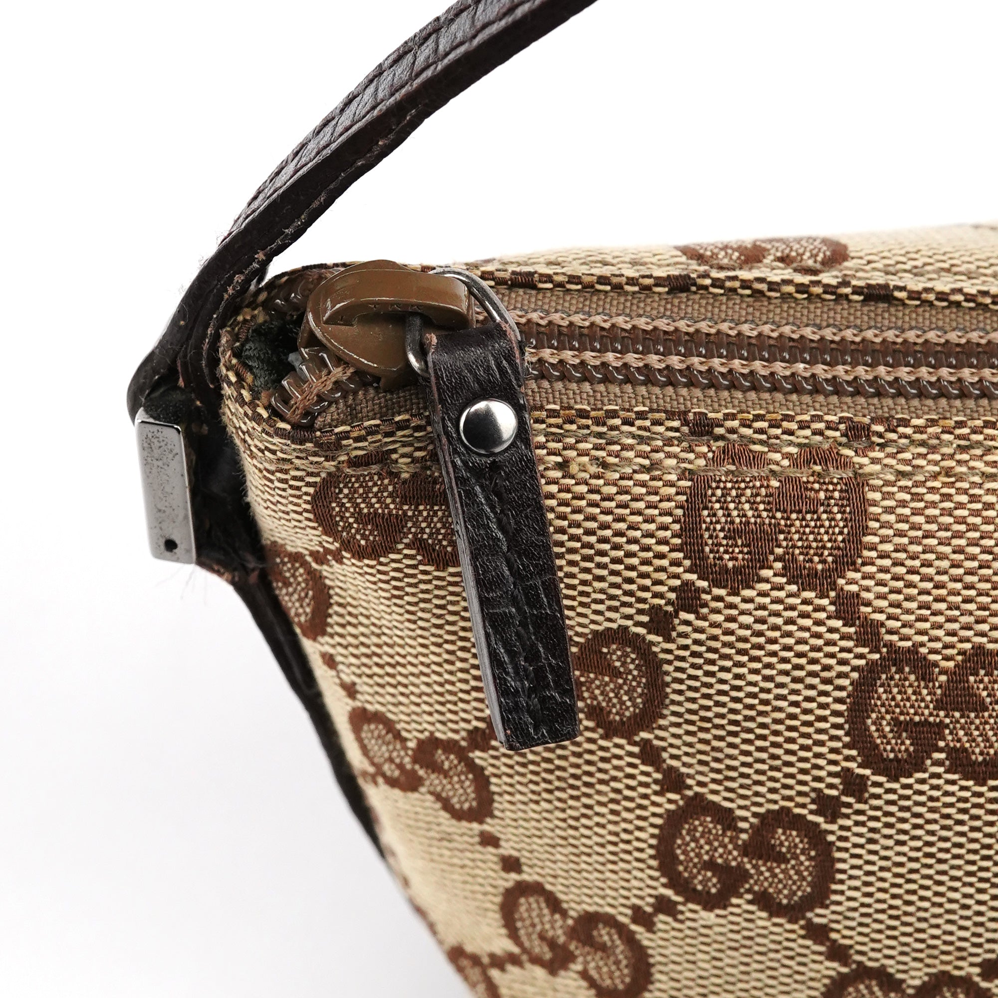 07198 Beige Brown GG Boat Pochette