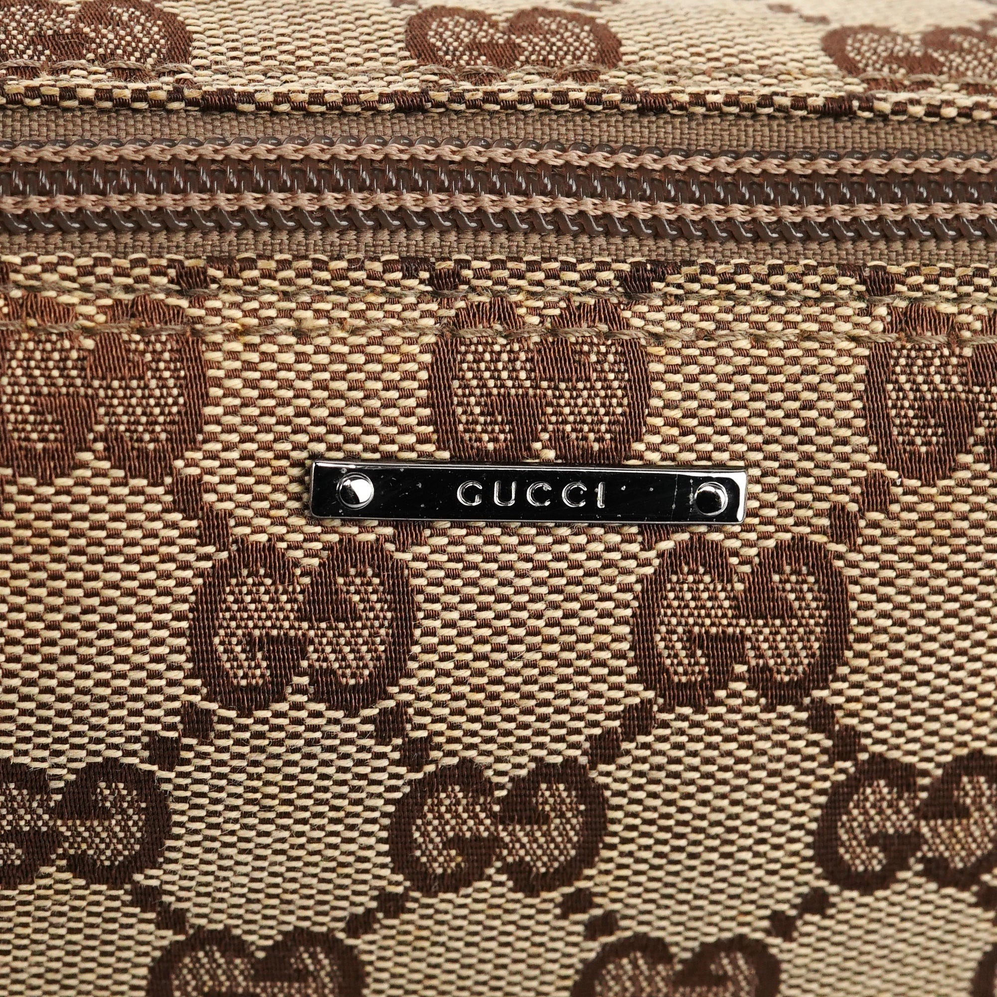 07198 Beige Brown GG Boat Pochette