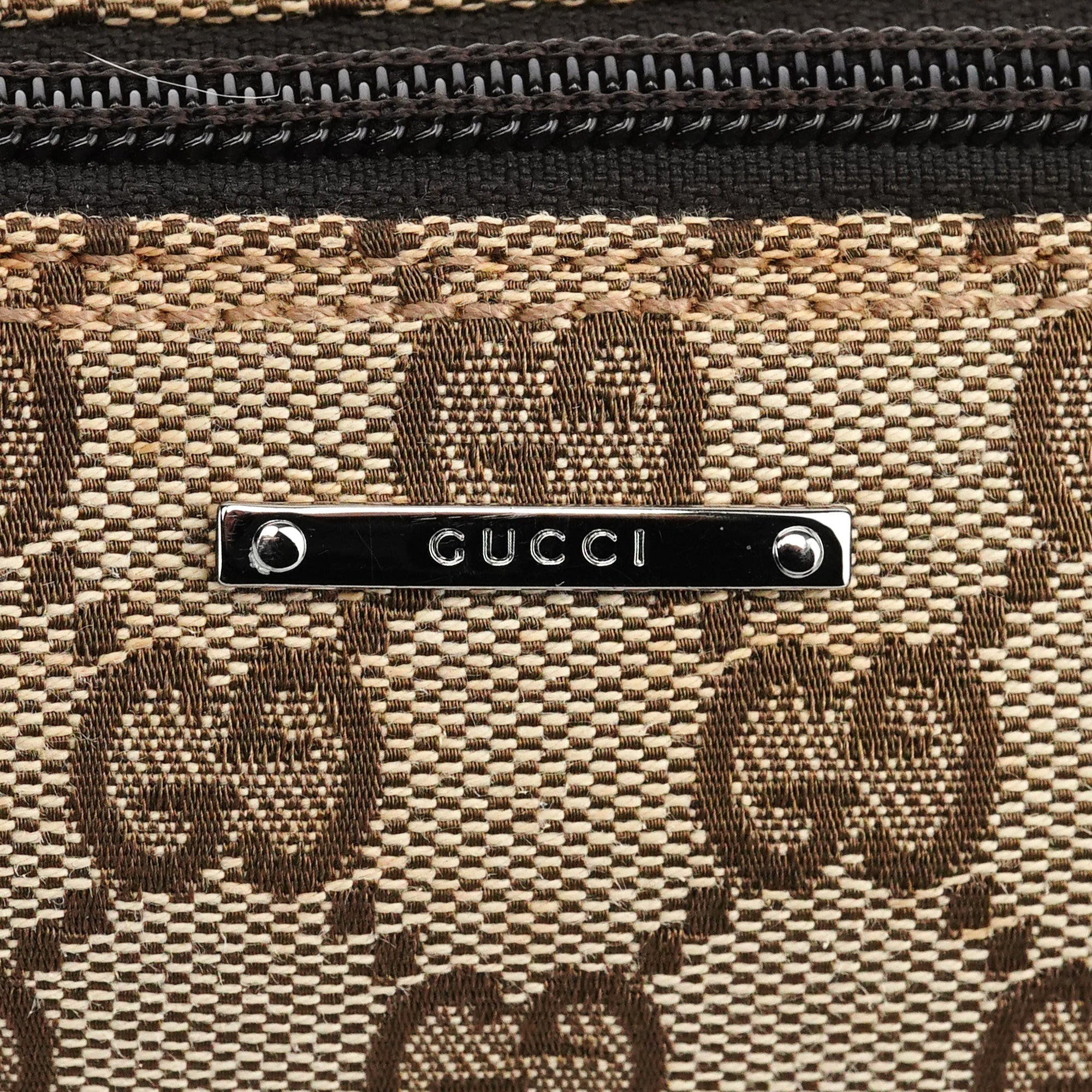 07198 Beige Brown GG Boat Pochette