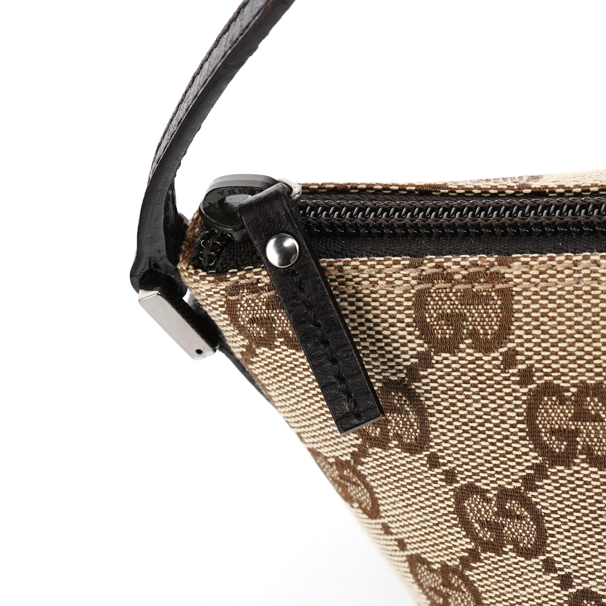 07198 Beige Brown GG Boat Pochette